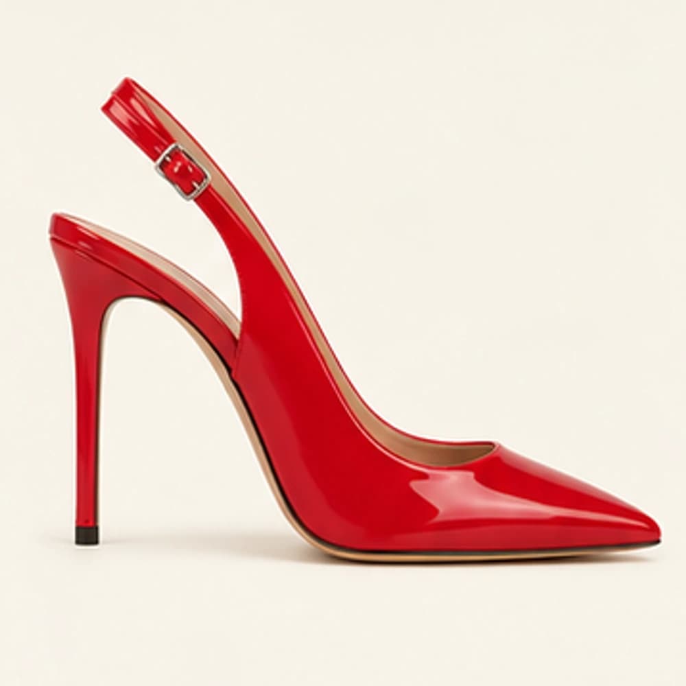 Rouge Patent Slingback — 12 cm, view 2
