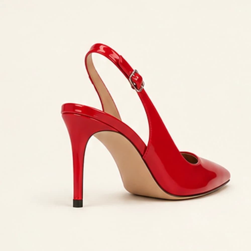 Rouge Patent Slingback — 8 cm, view 3