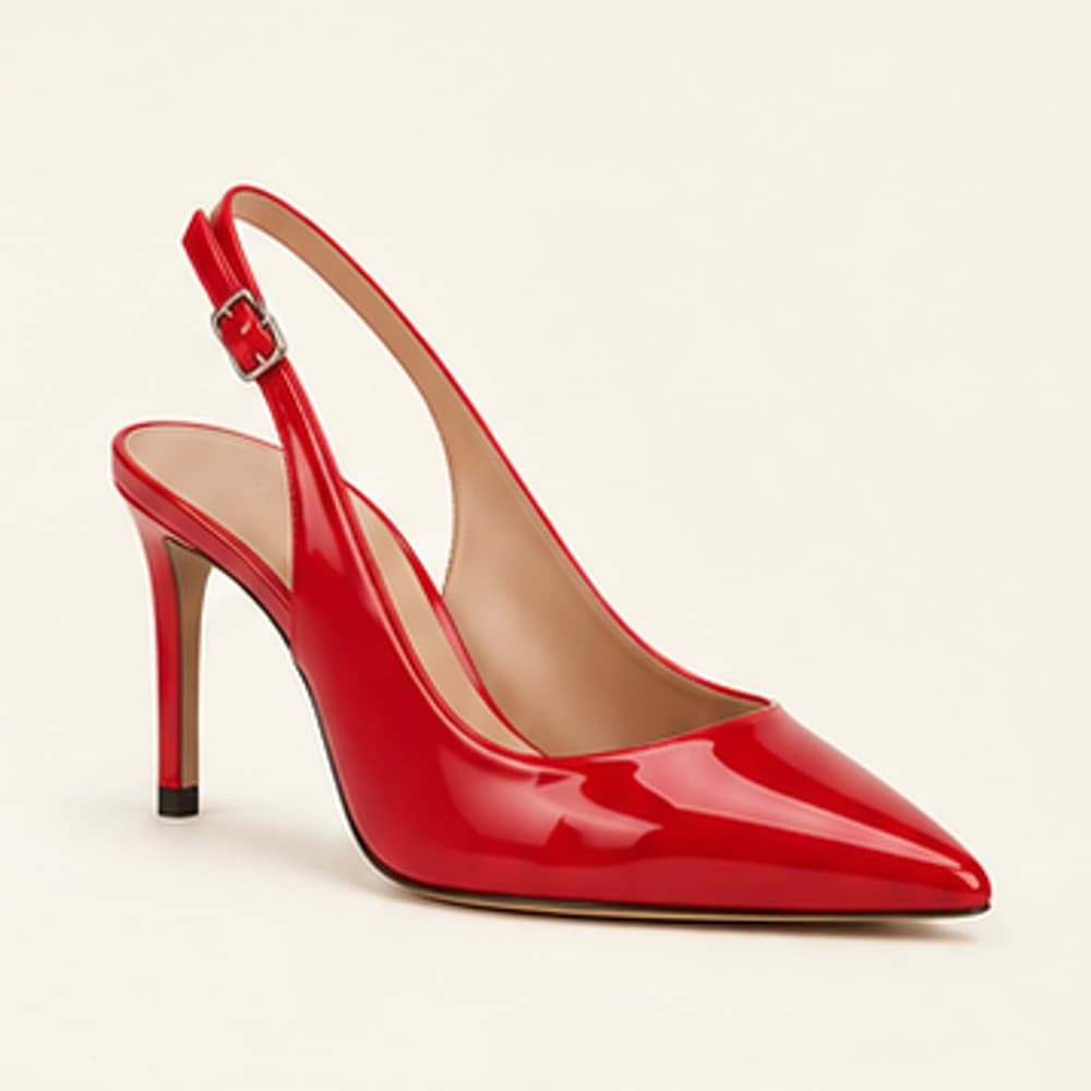 Rouge Patent Slingback — 8 cm, view 1