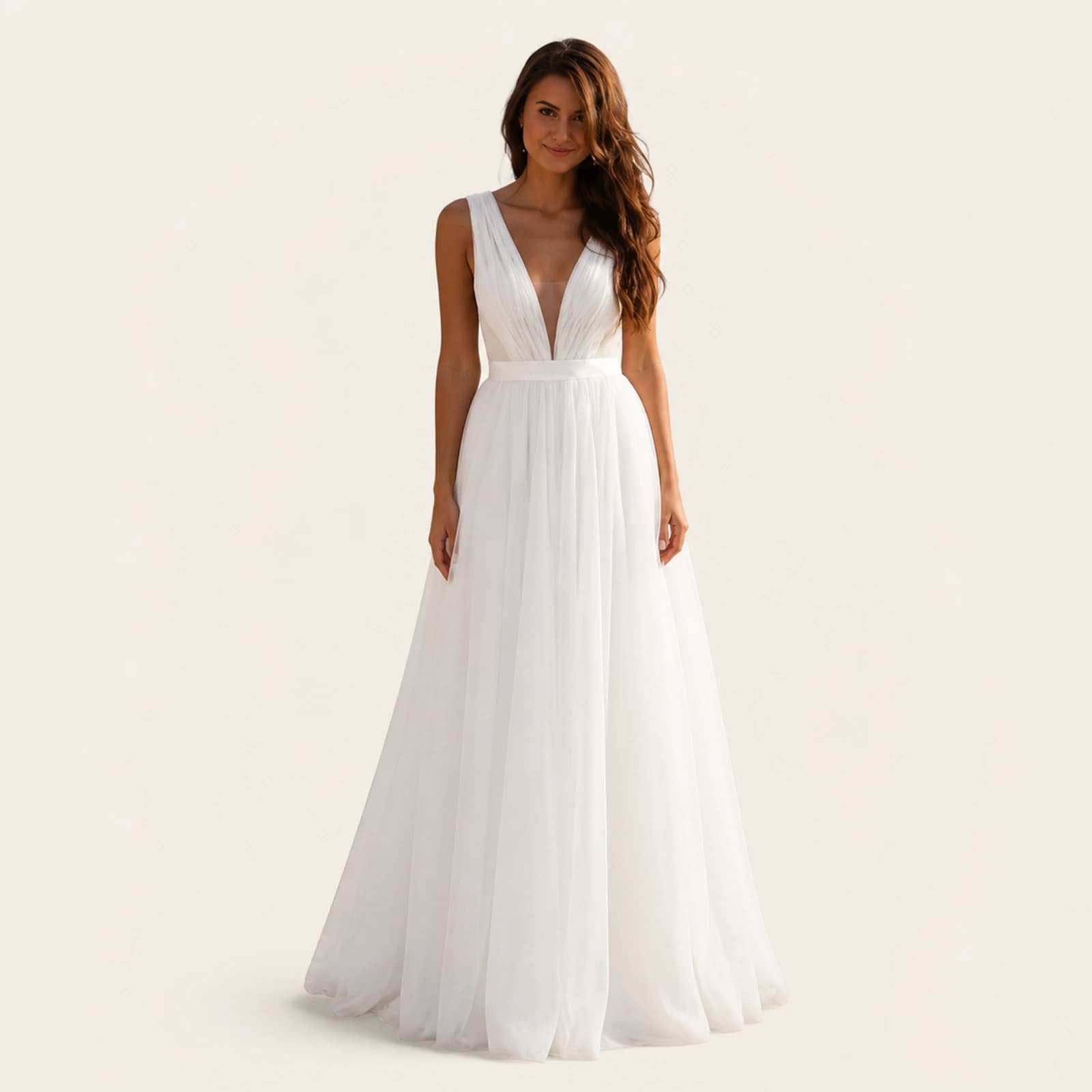 Seraphina White Tulle Bridal Dress