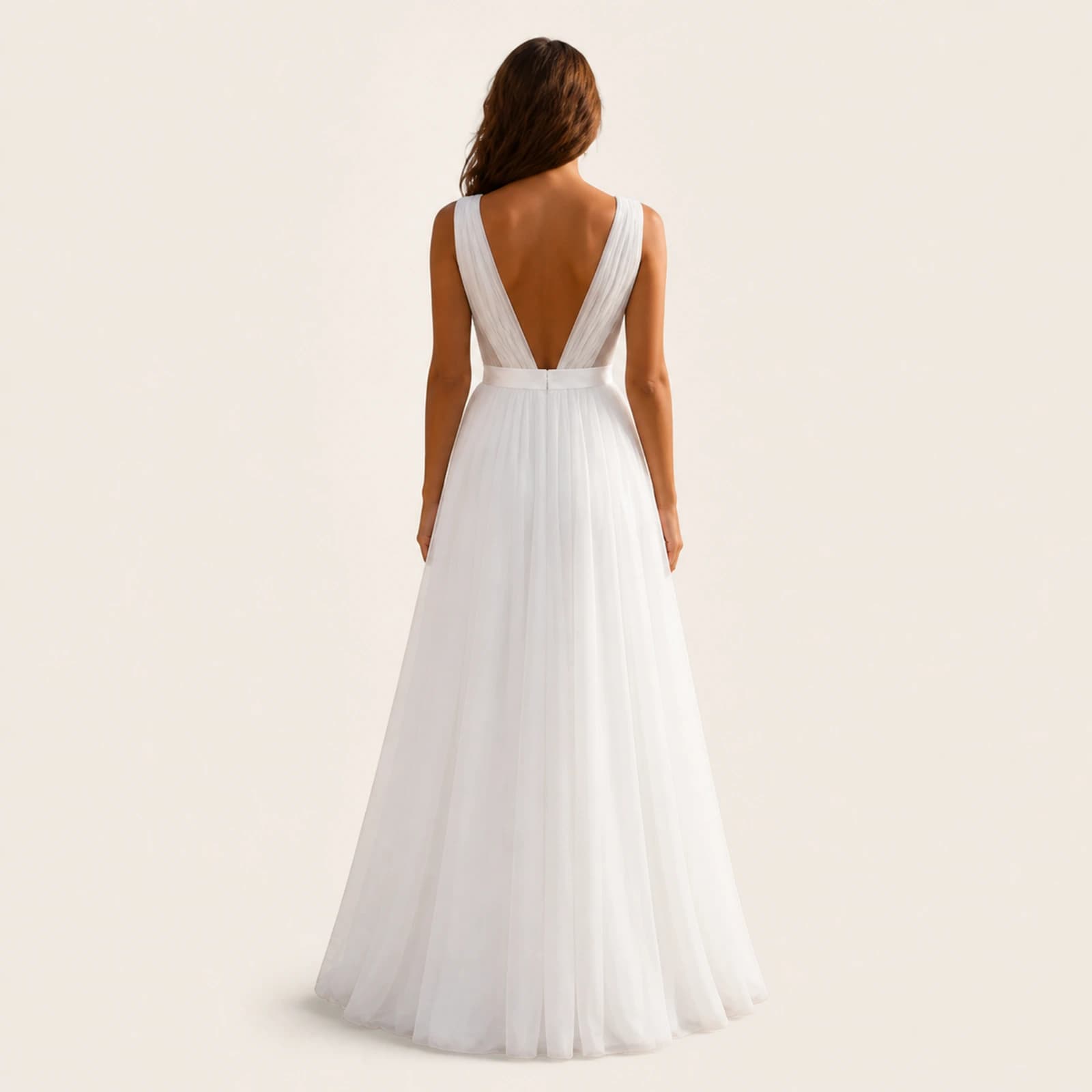 Seraphina White Tulle Bridal Dress, view 2