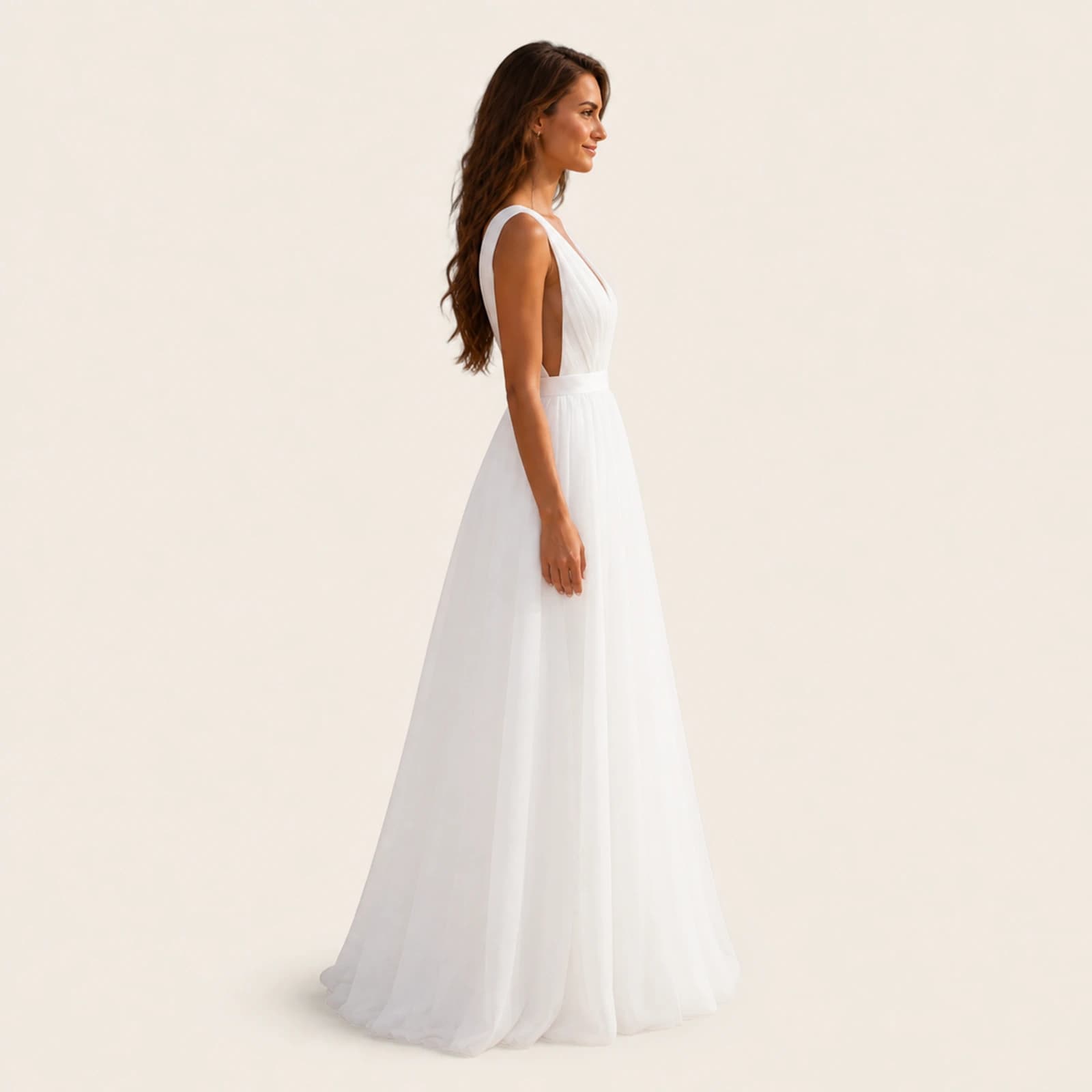Seraphina White Tulle Bridal Dress, view 4