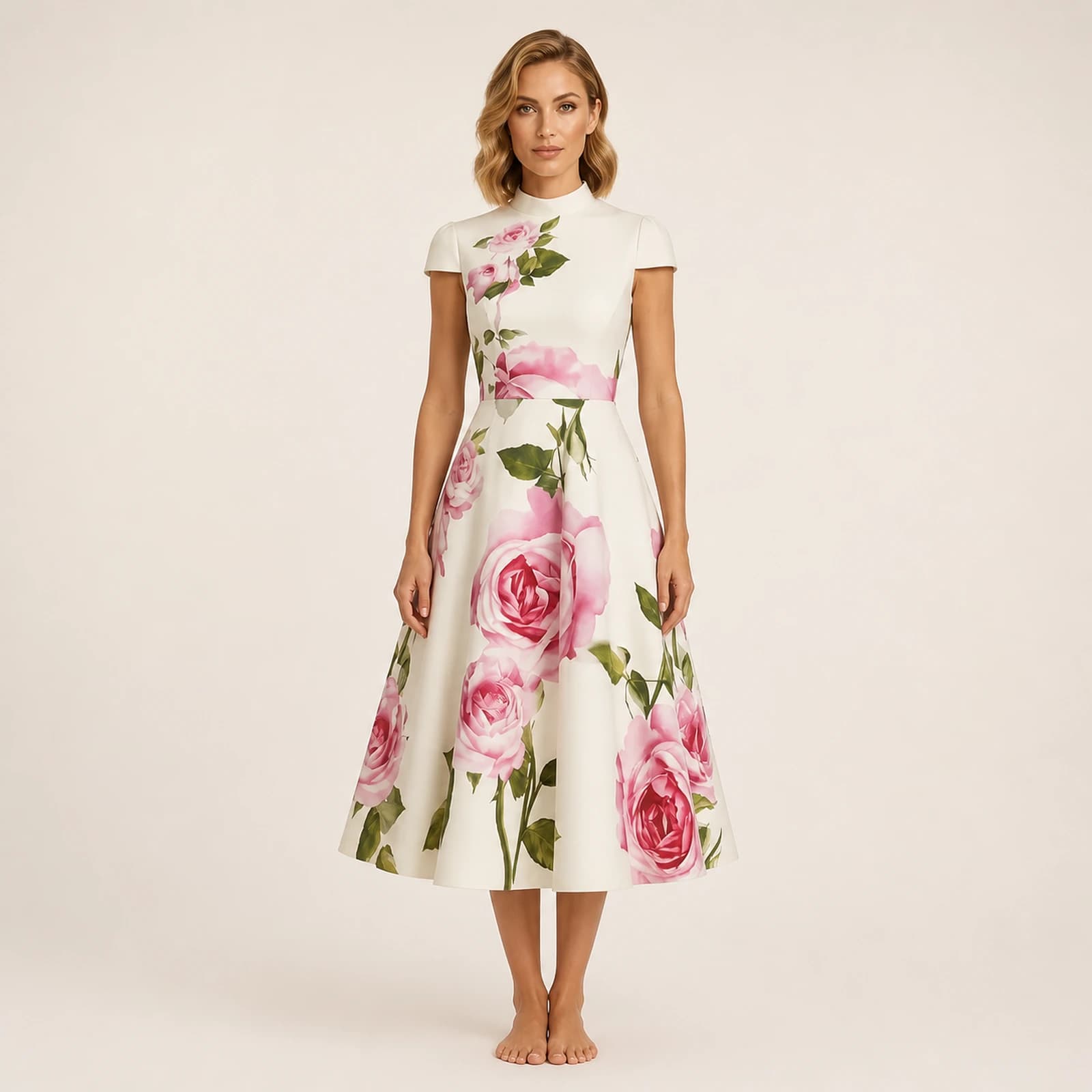 Tessa Rose-Print Midi Dress