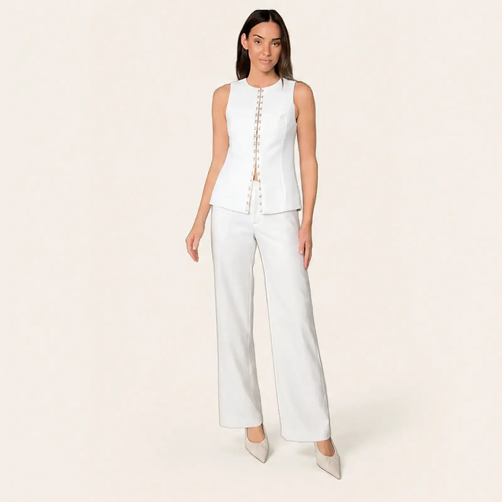 Vela Ivory Tailored Two-Piece Set, view 1