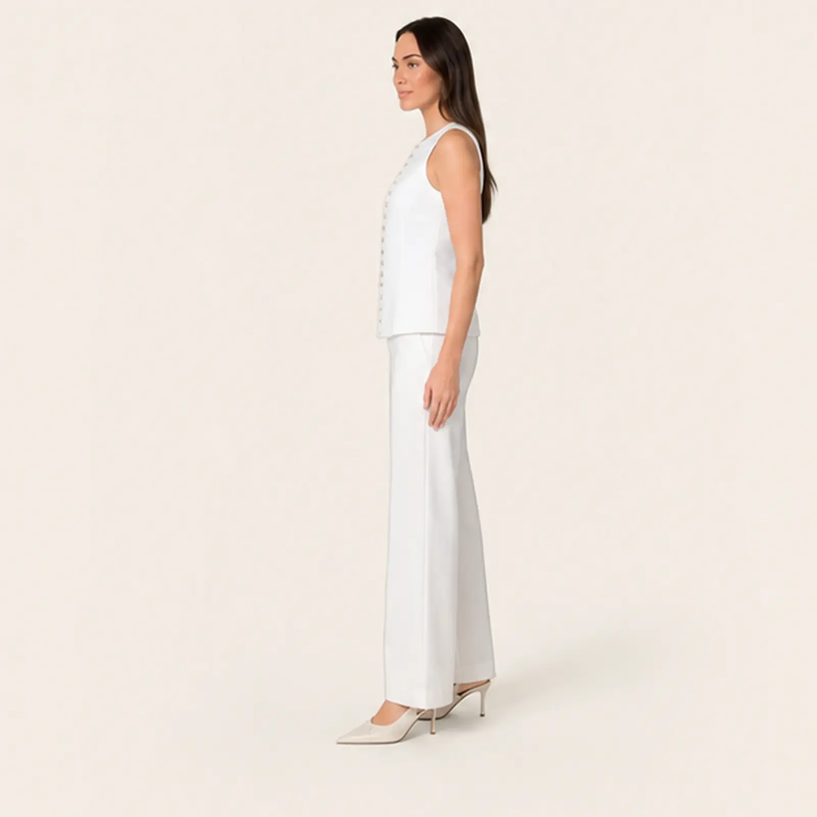 Vela Ivory Tailored Two-Piece Set, view 3