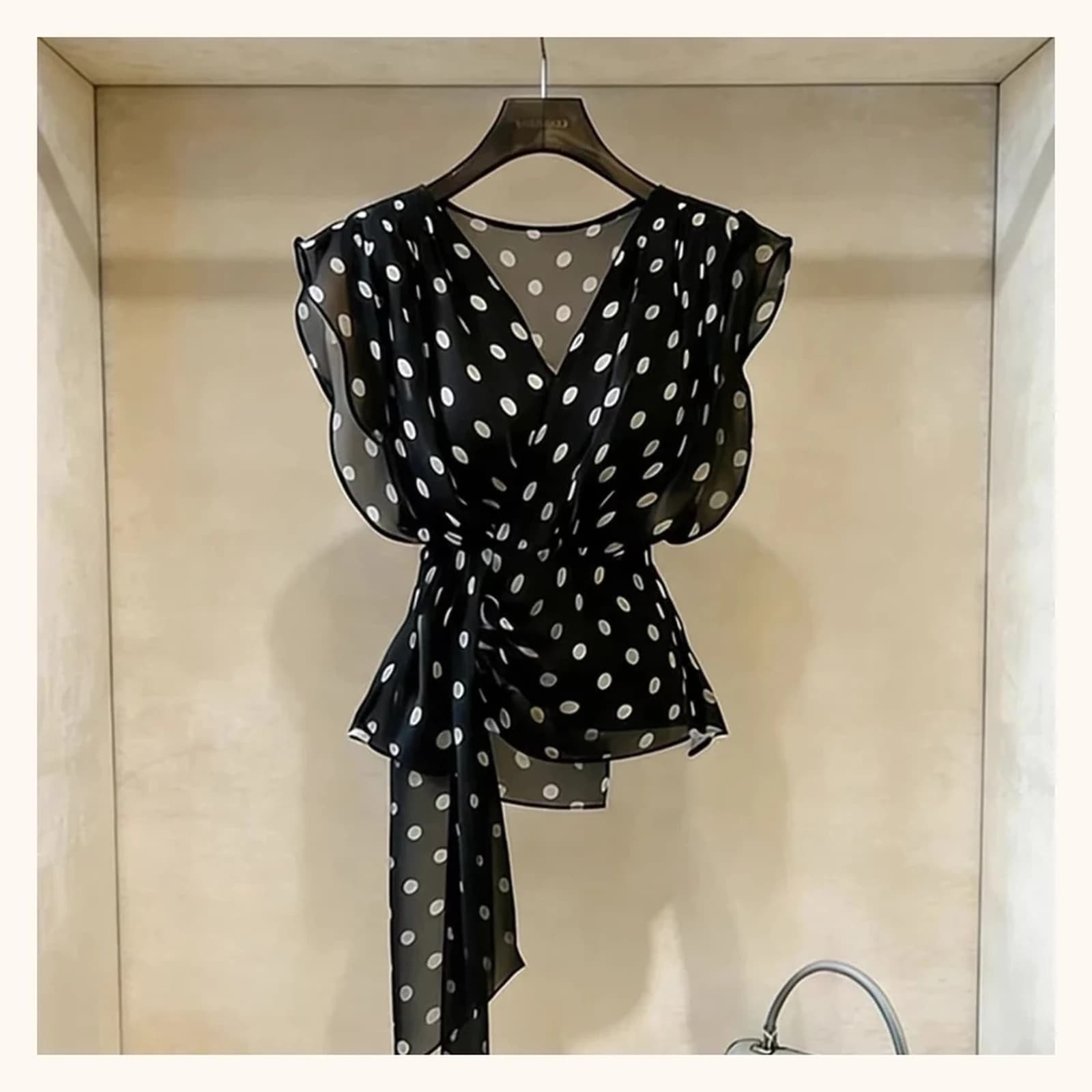 Vivienne Chiffon Polka Dot Blouse, view 4