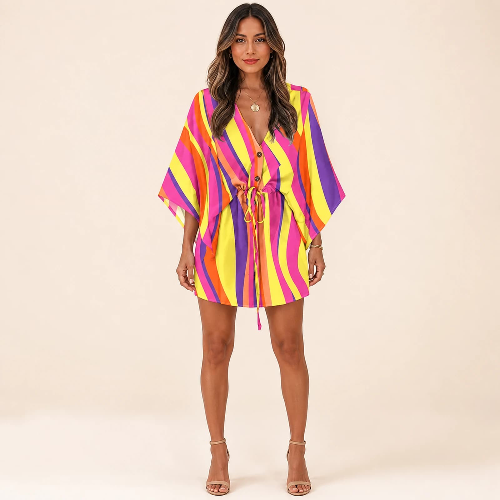 Zuri Neon Stripe Mini Dress