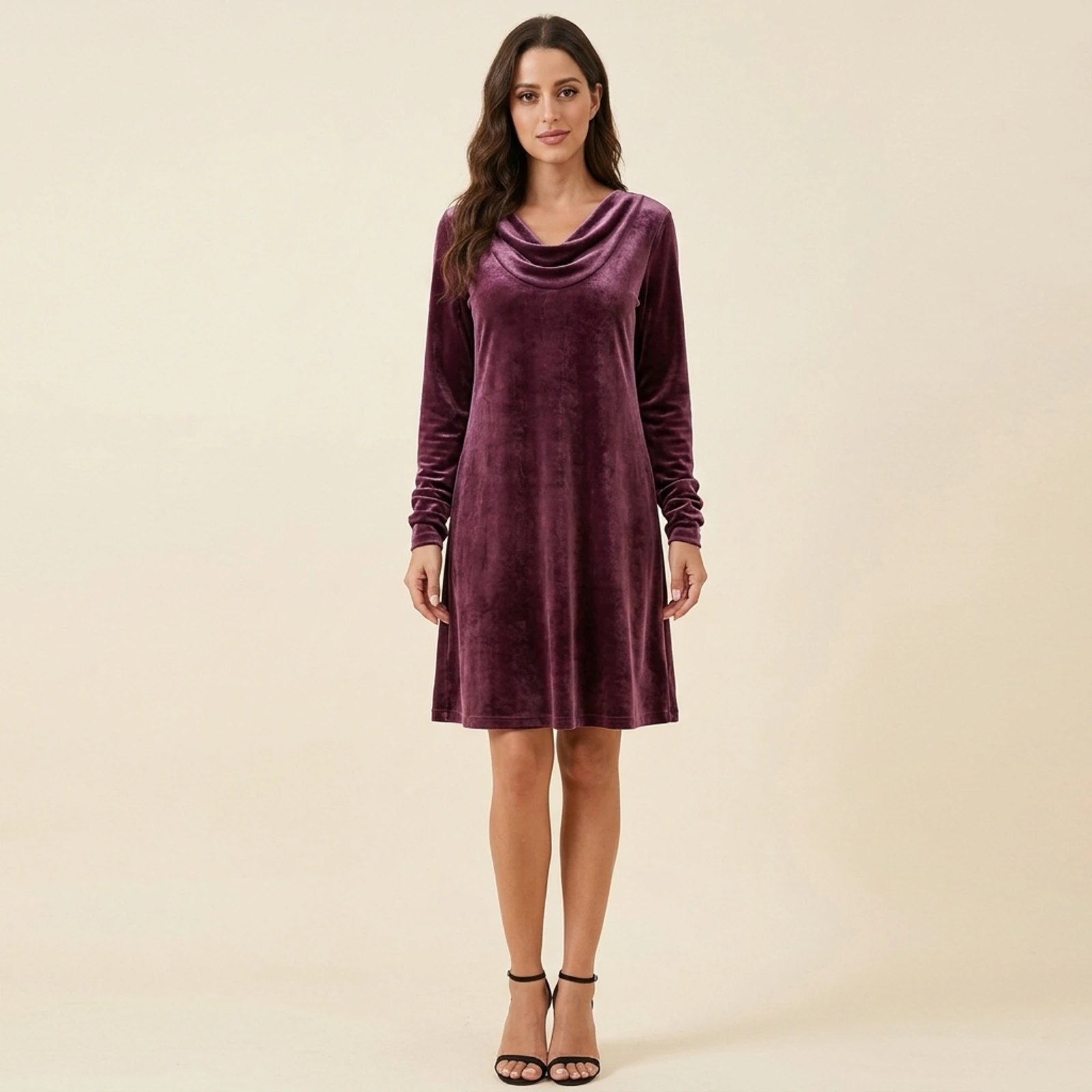 Ameixa Velvet Cowl Dress, view 1