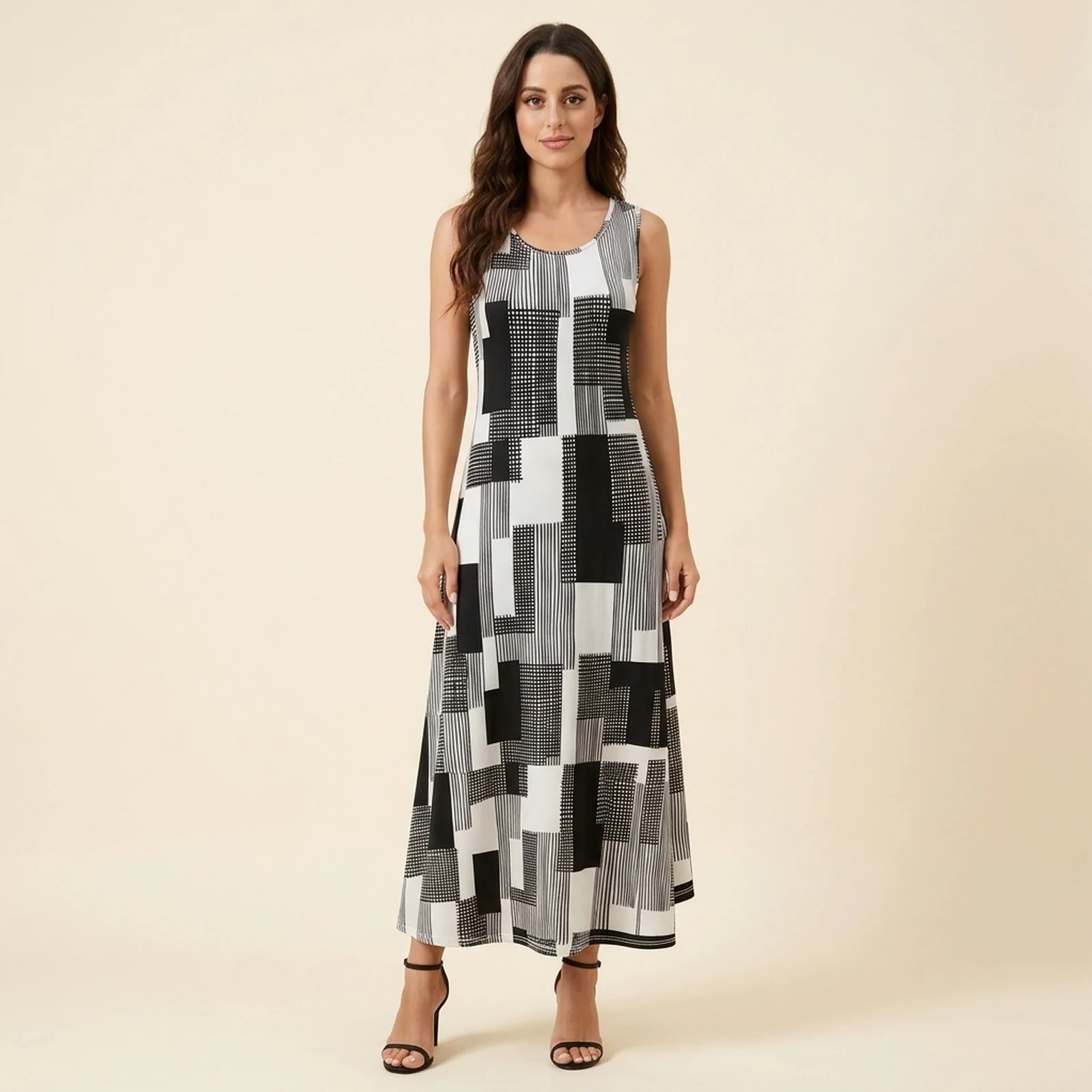 Ash Grid Maxi Dress, view 1