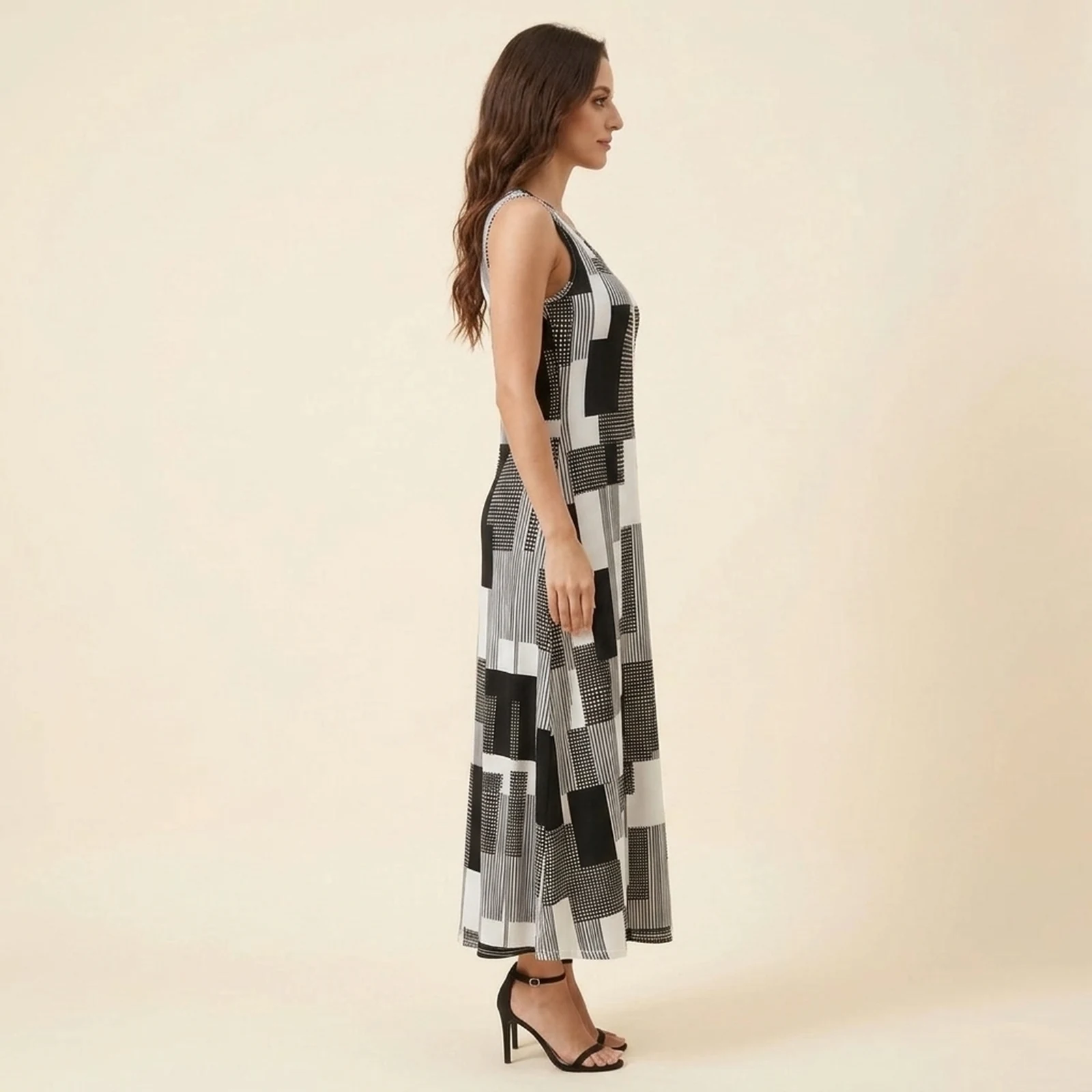 Ash Grid Maxi Dress, view 4