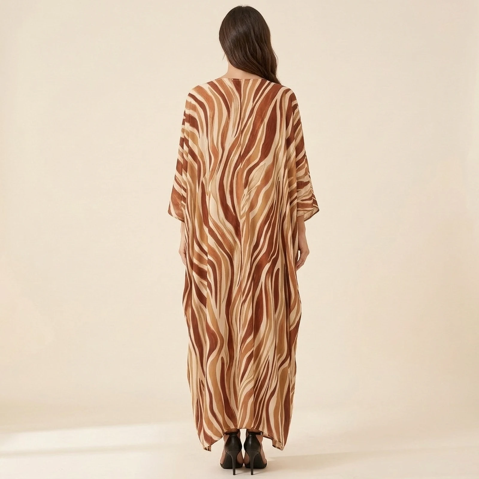 Cacao Zebra Maxi Kaftan, view 2