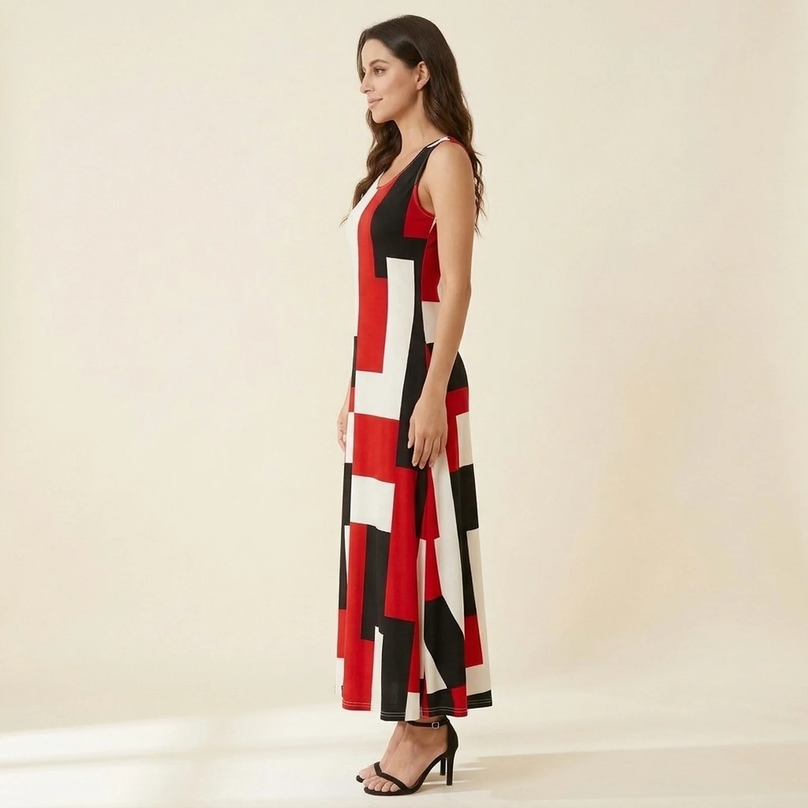 Carmim Block Maxi Dress, view 3