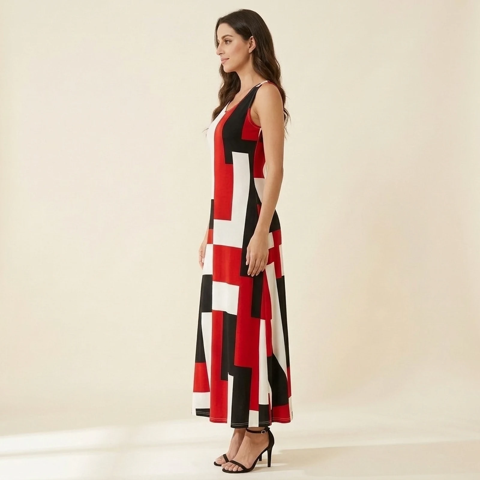 Carmim Block Maxi Dress, view 4