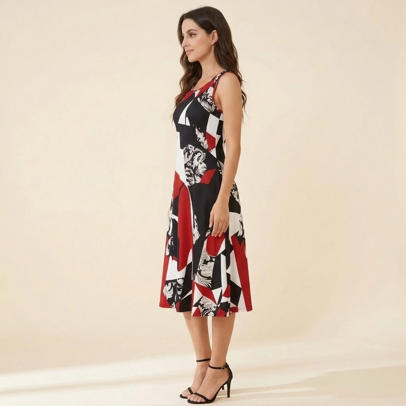 Contraste Swing Midi Dress, view 3