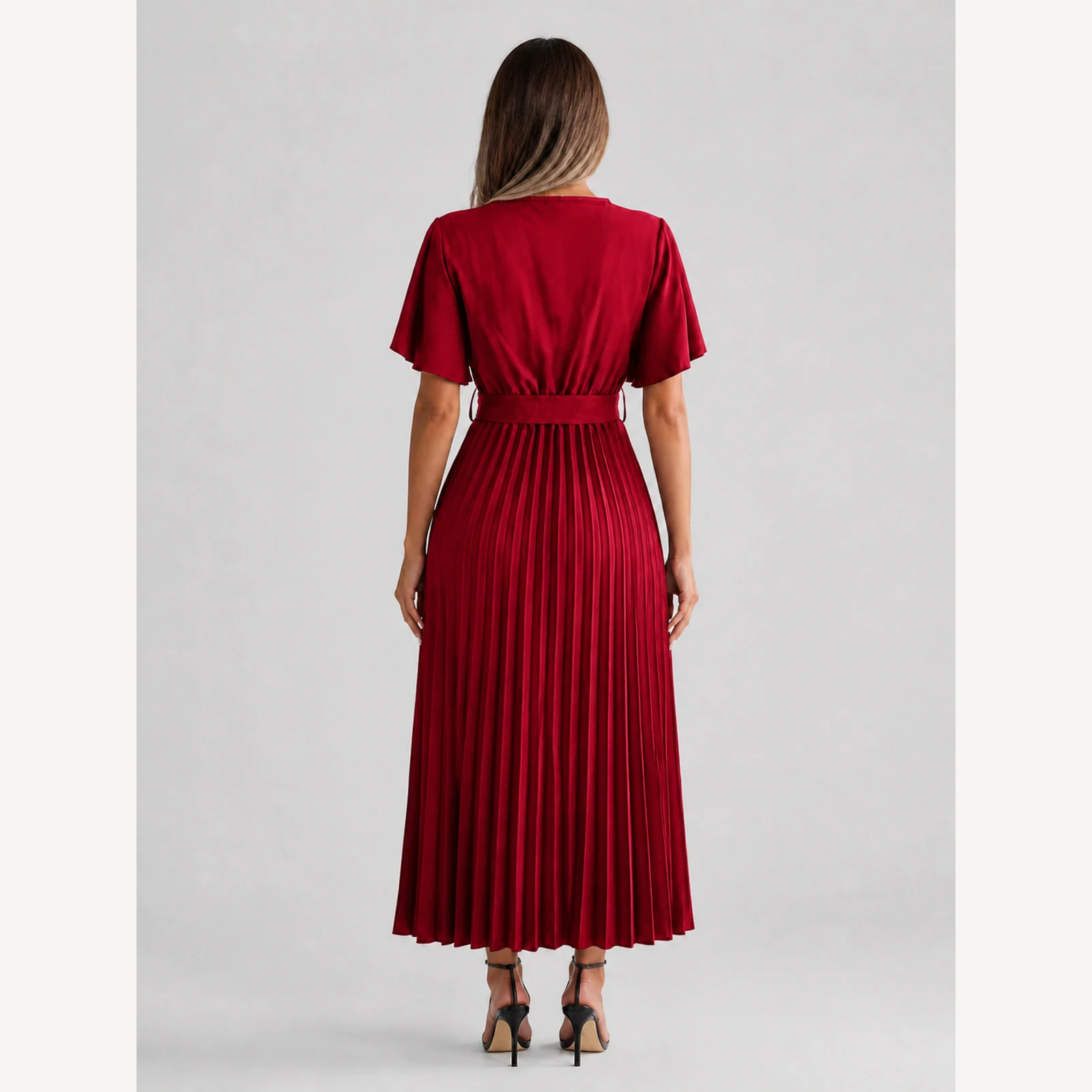 Cosette Red Ruffle Maxi Dress, view 2