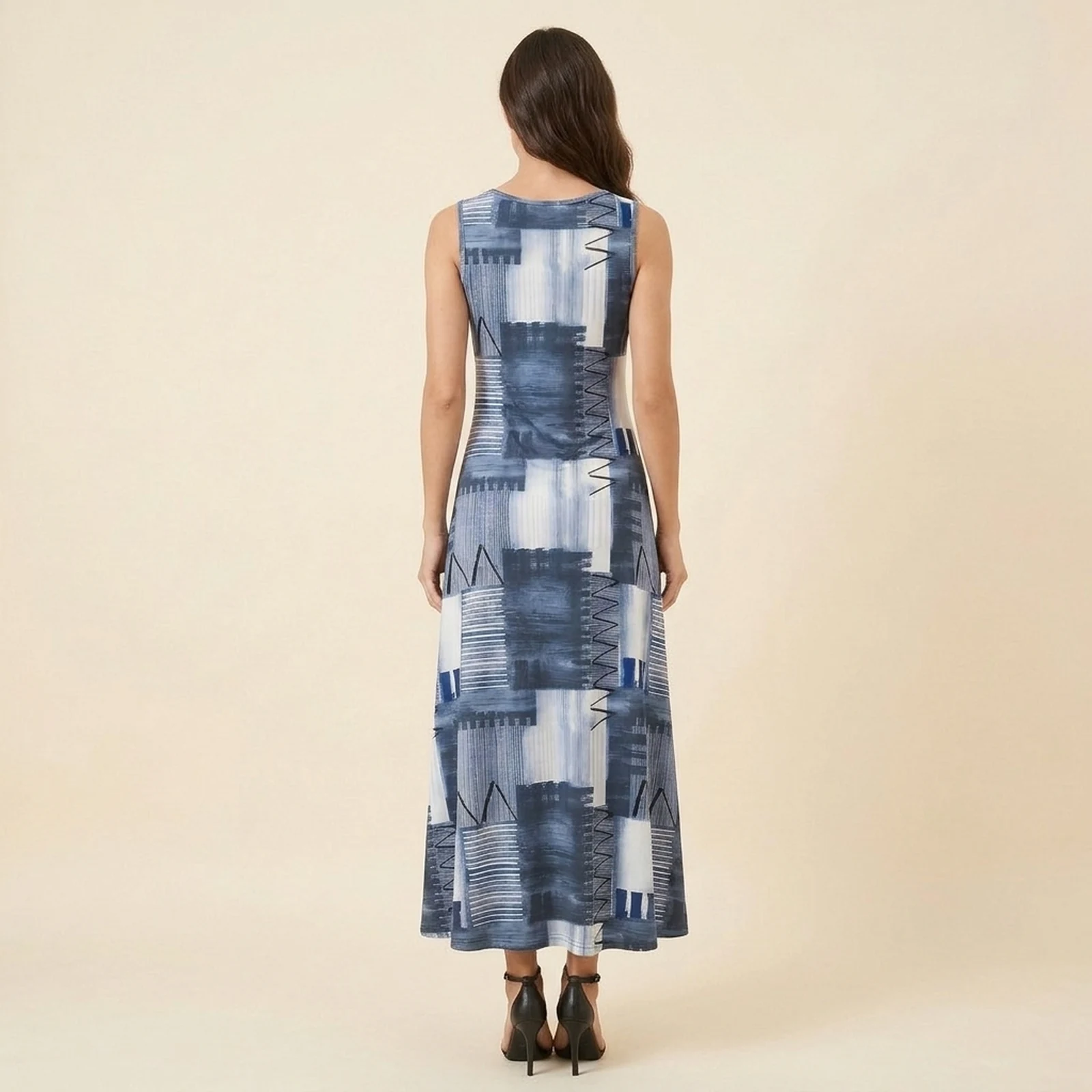 Denim Block Maxi Dress, view 2