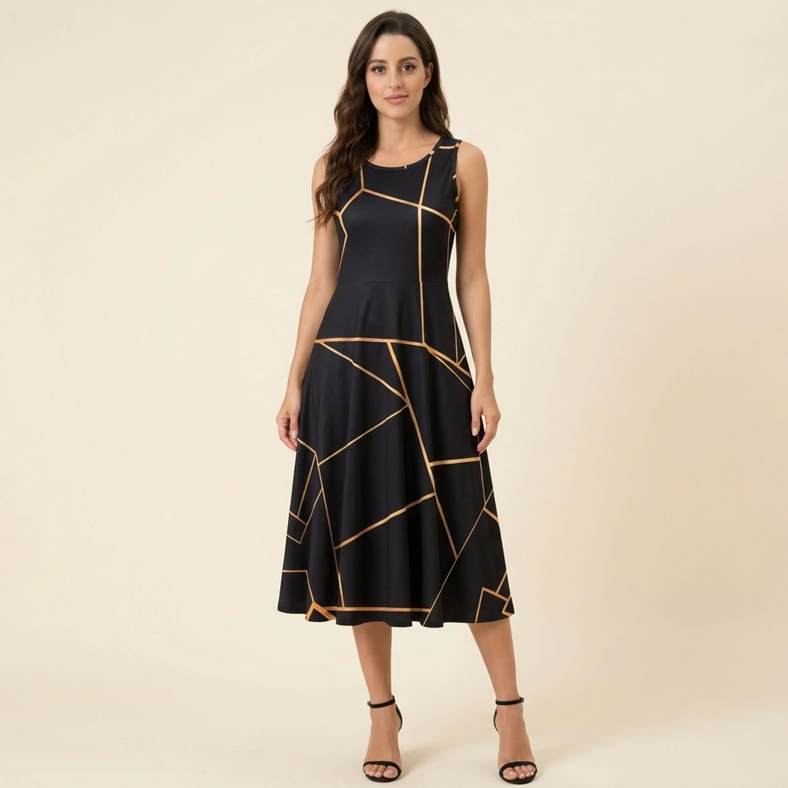 Fio Dourado Swing Midi Dress, view 1