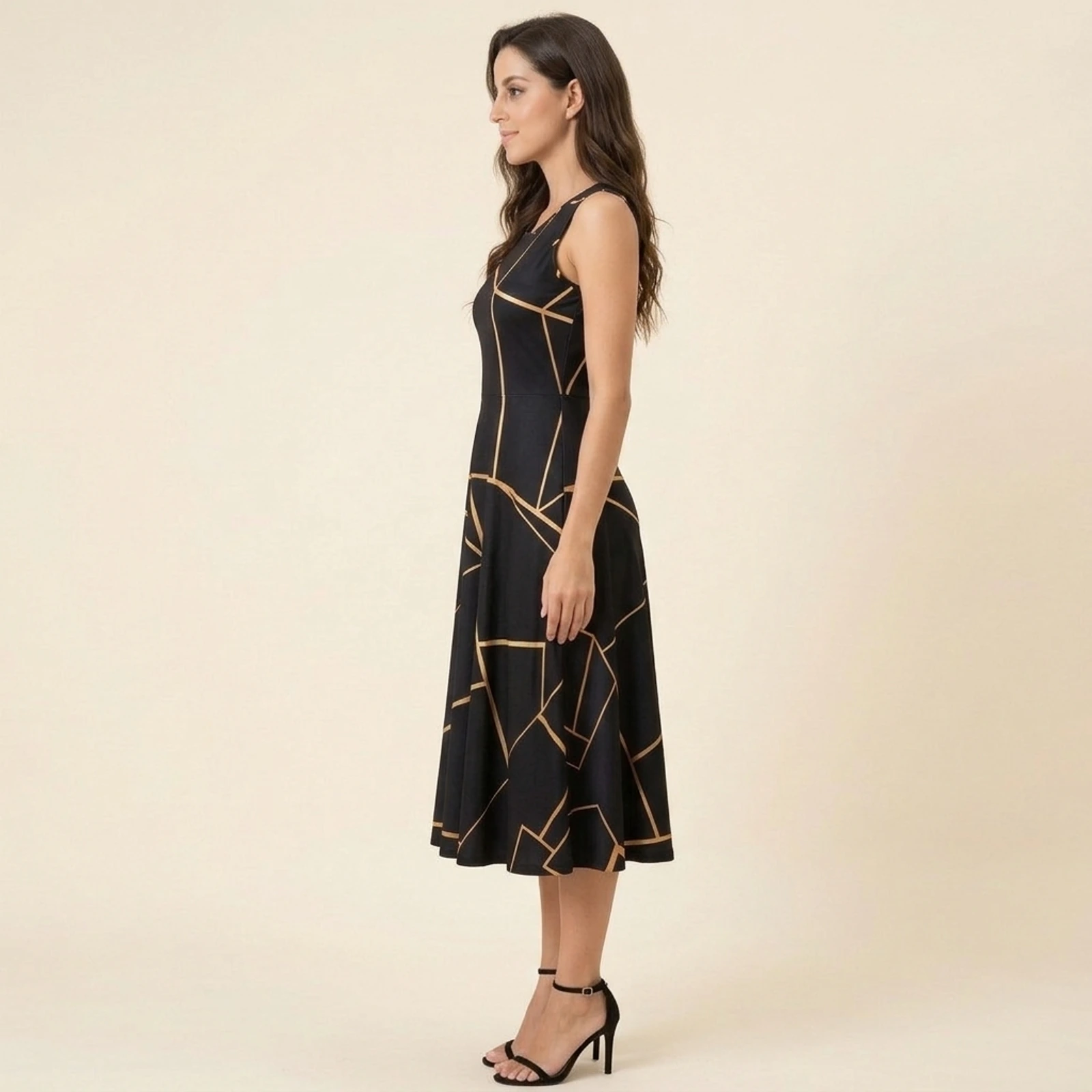 Fio Dourado Swing Midi Dress, view 3