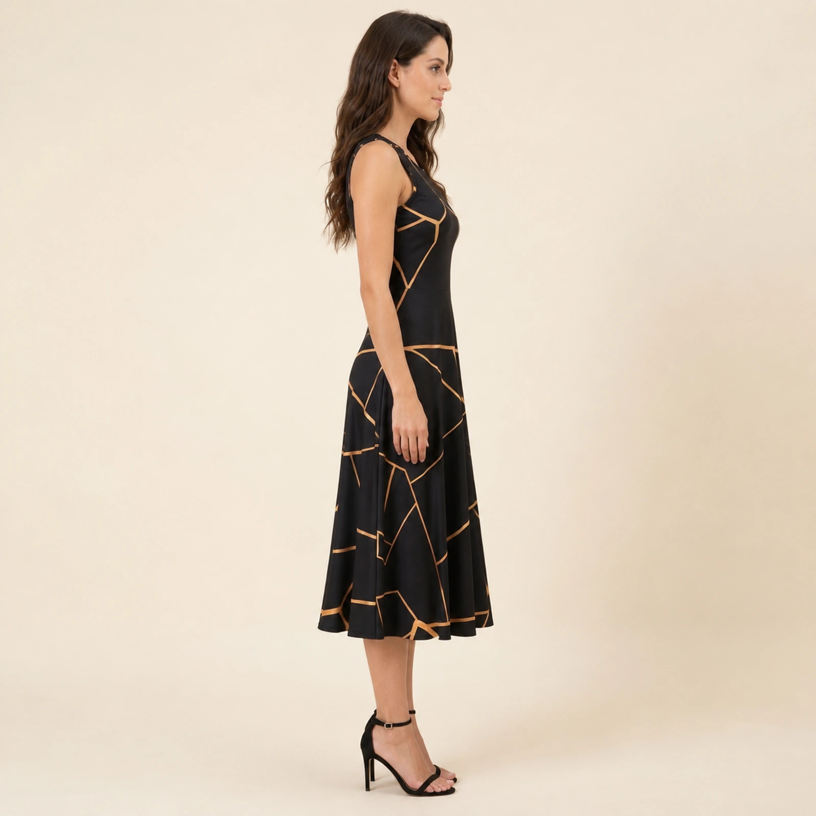 Fio Dourado Swing Midi Dress, view 4
