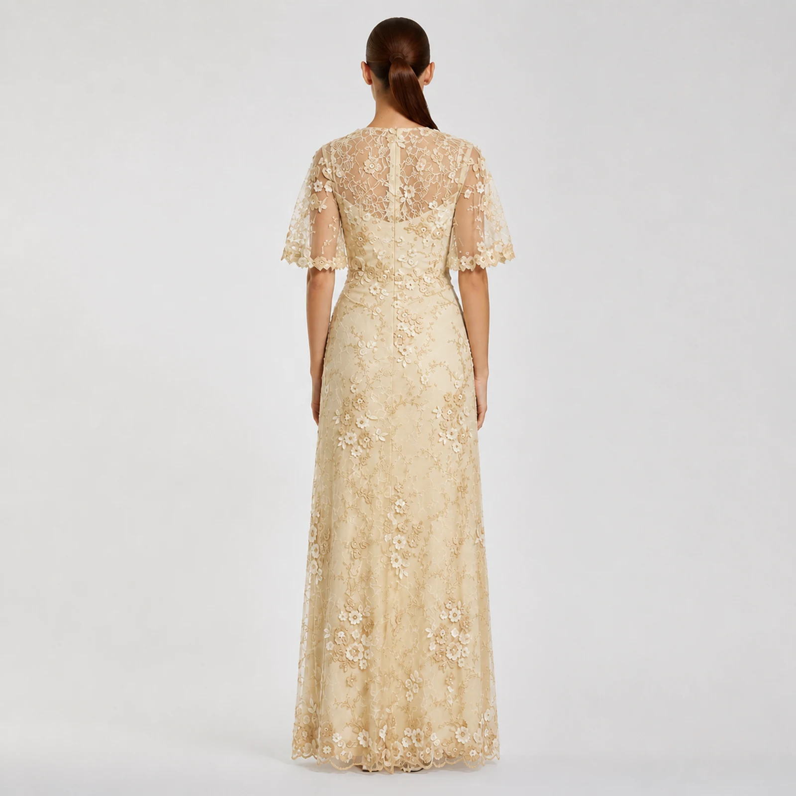 Francesca Champagne Lace Gown, view 2