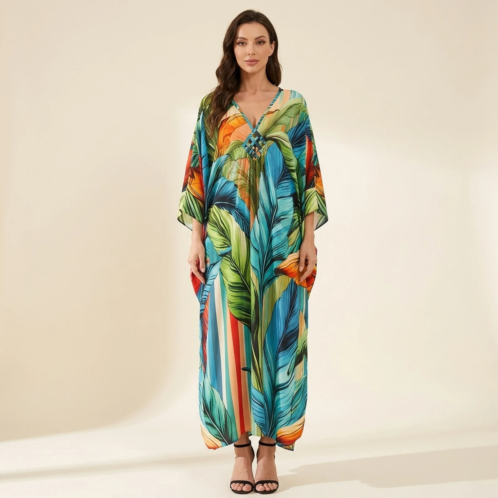 Fronda Tropical Maxi Kaftan, view 1