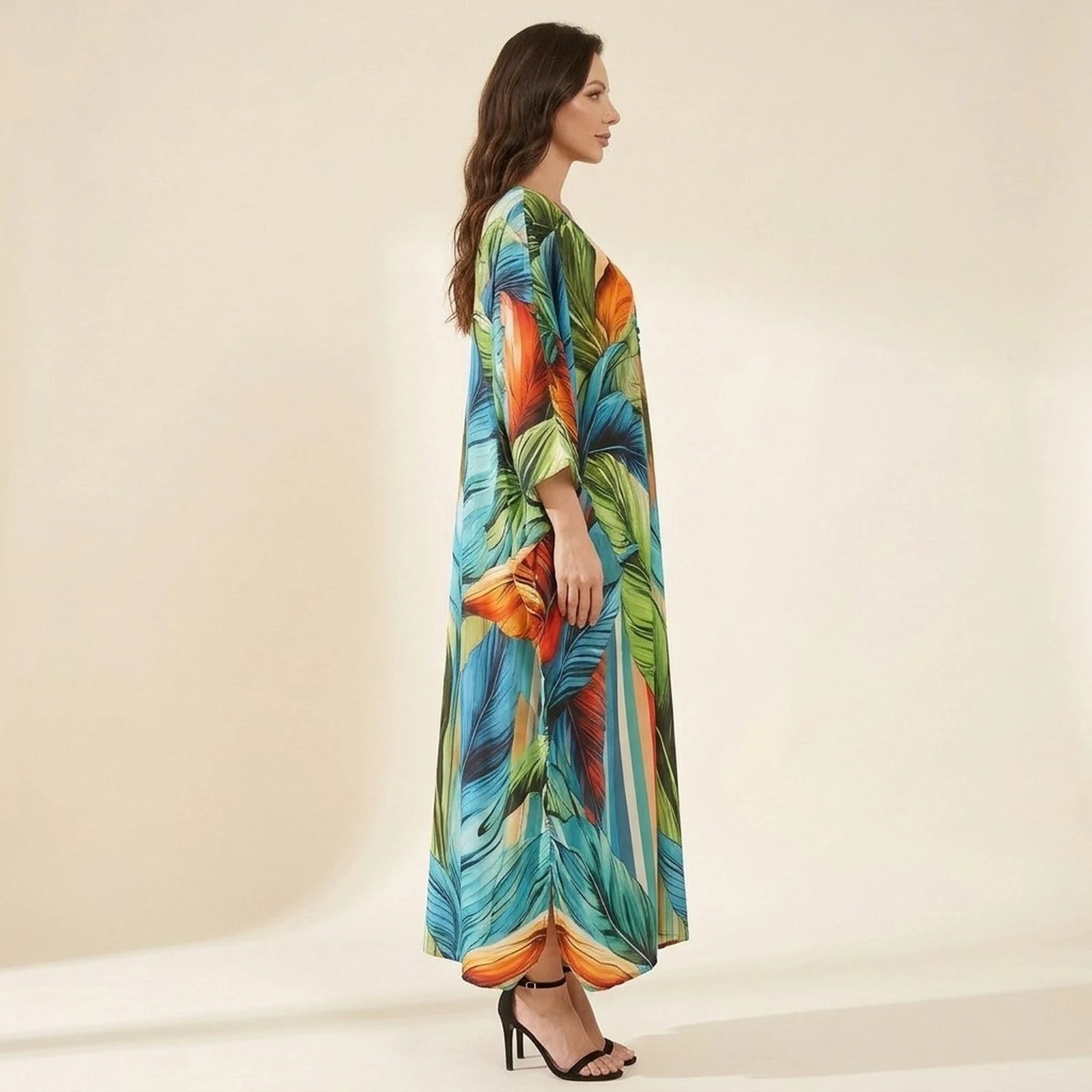 Fronda Tropical Maxi Kaftan, view 3