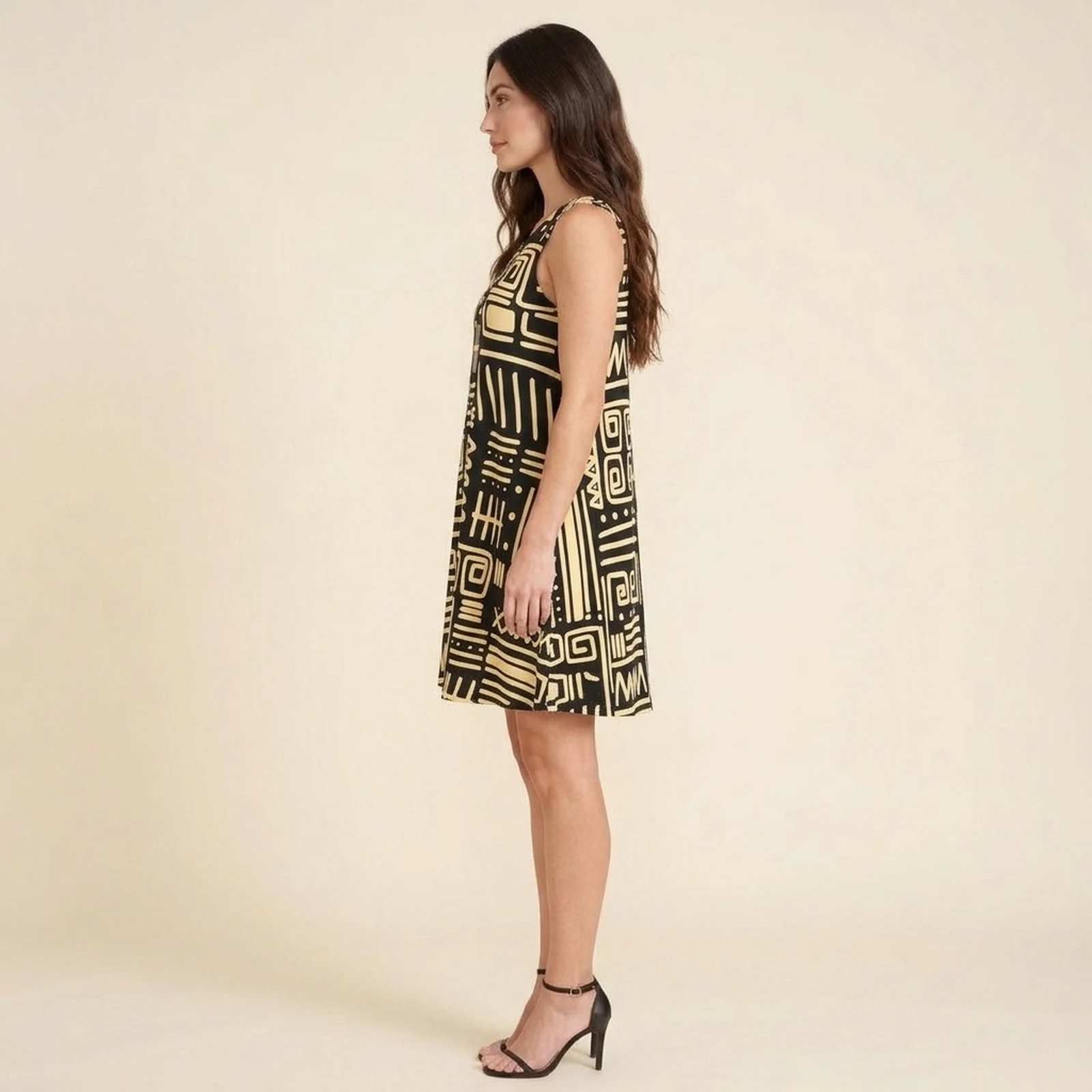 Glyph Mudcloth Swing Dress, view 4