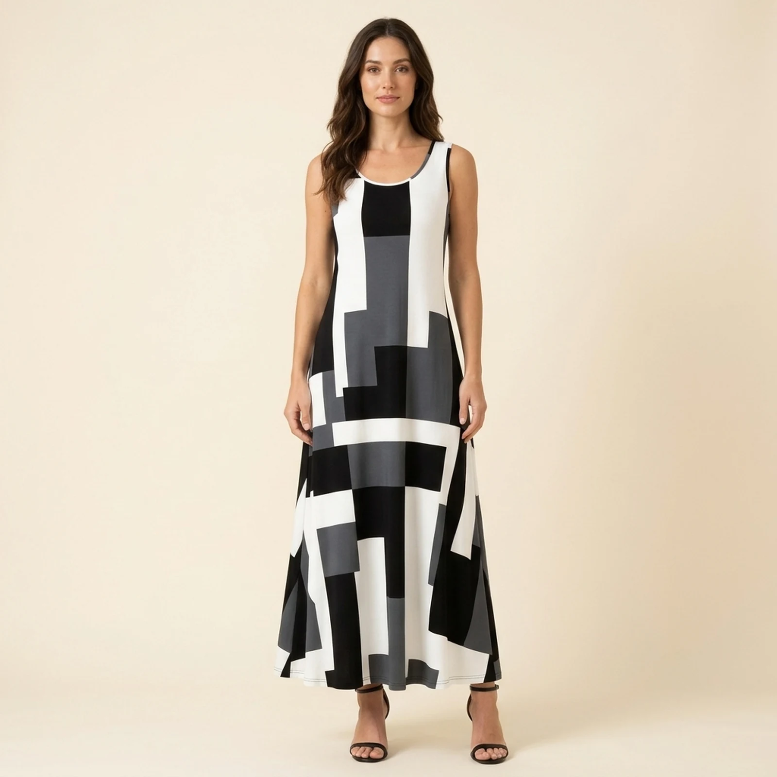 Graphite Block Maxi Dress, view 1