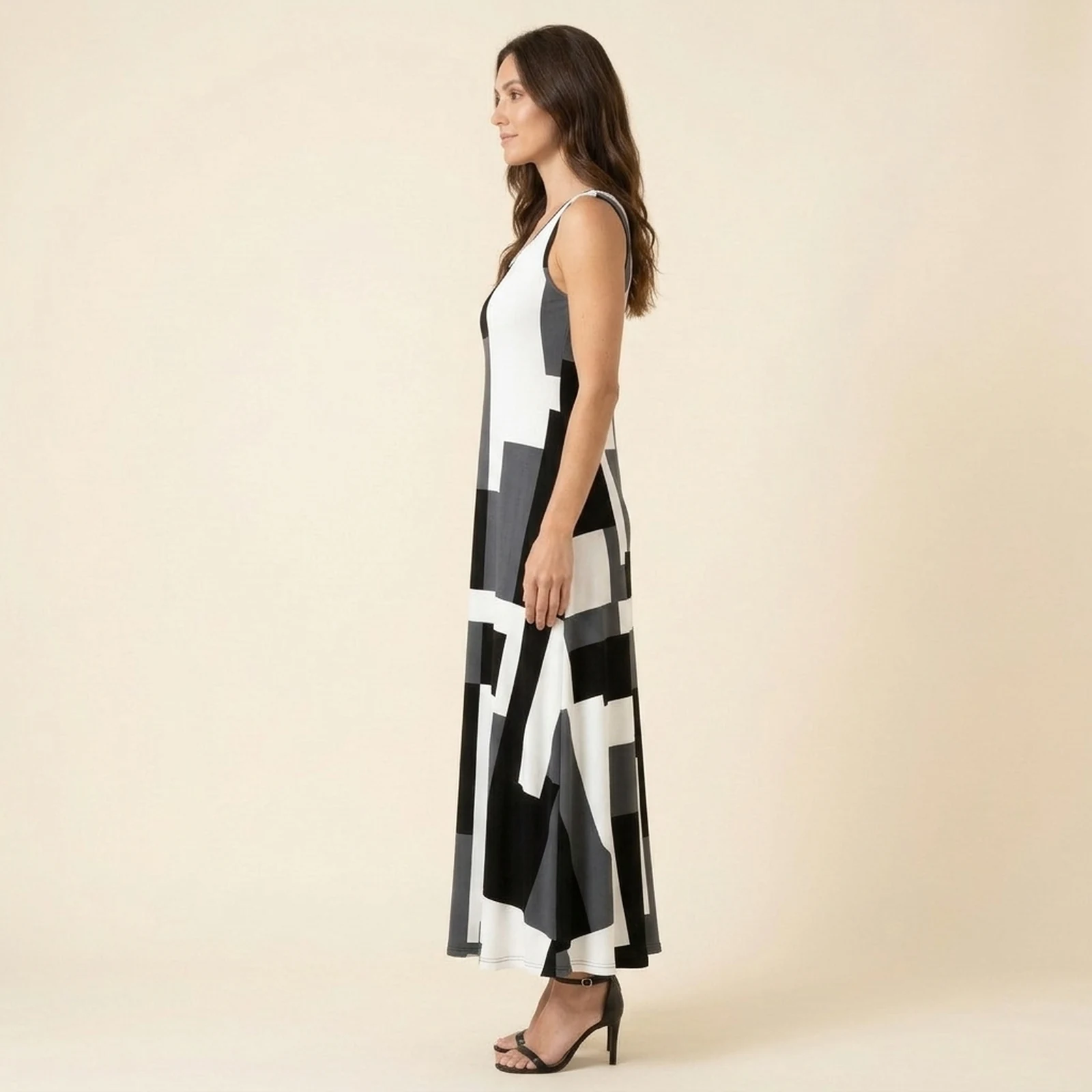 Graphite Block Maxi Dress, view 4