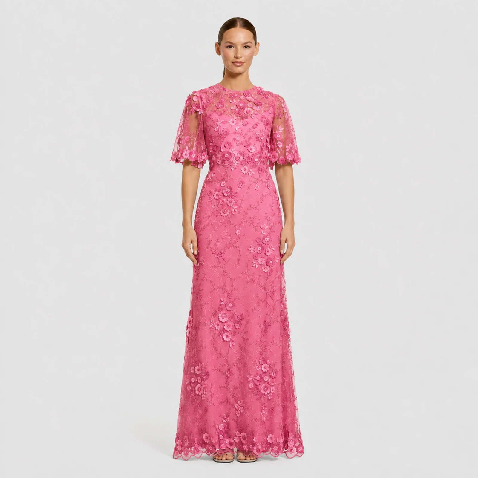Henrietta Pink Lace Gown, view 1