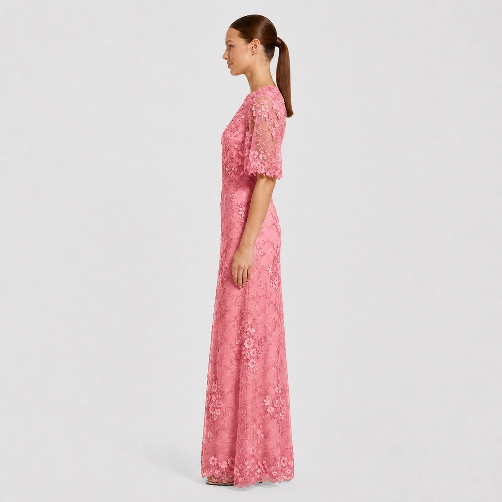 Henrietta Pink Lace Gown, view 3