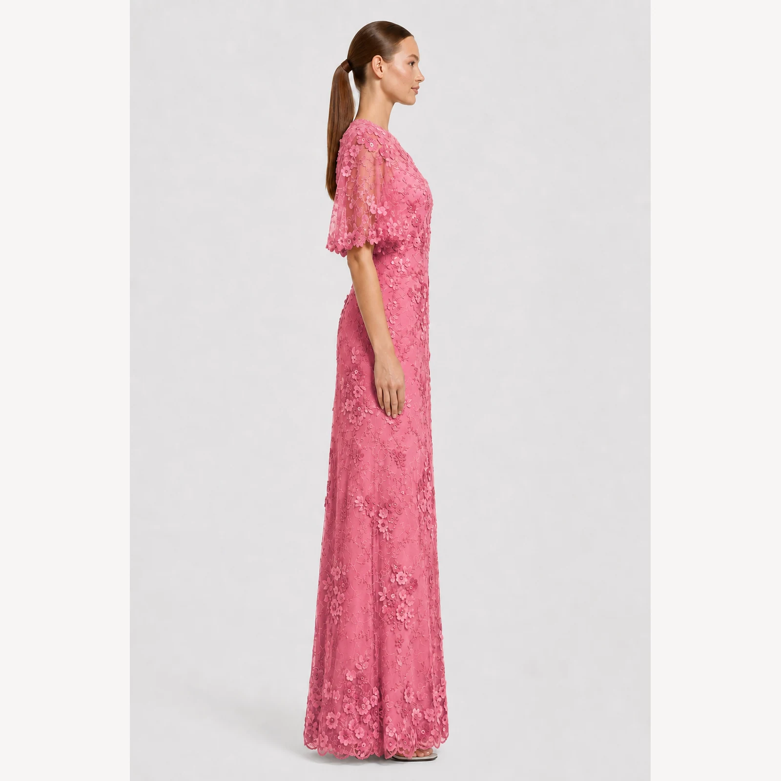 Henrietta Pink Lace Gown, view 4
