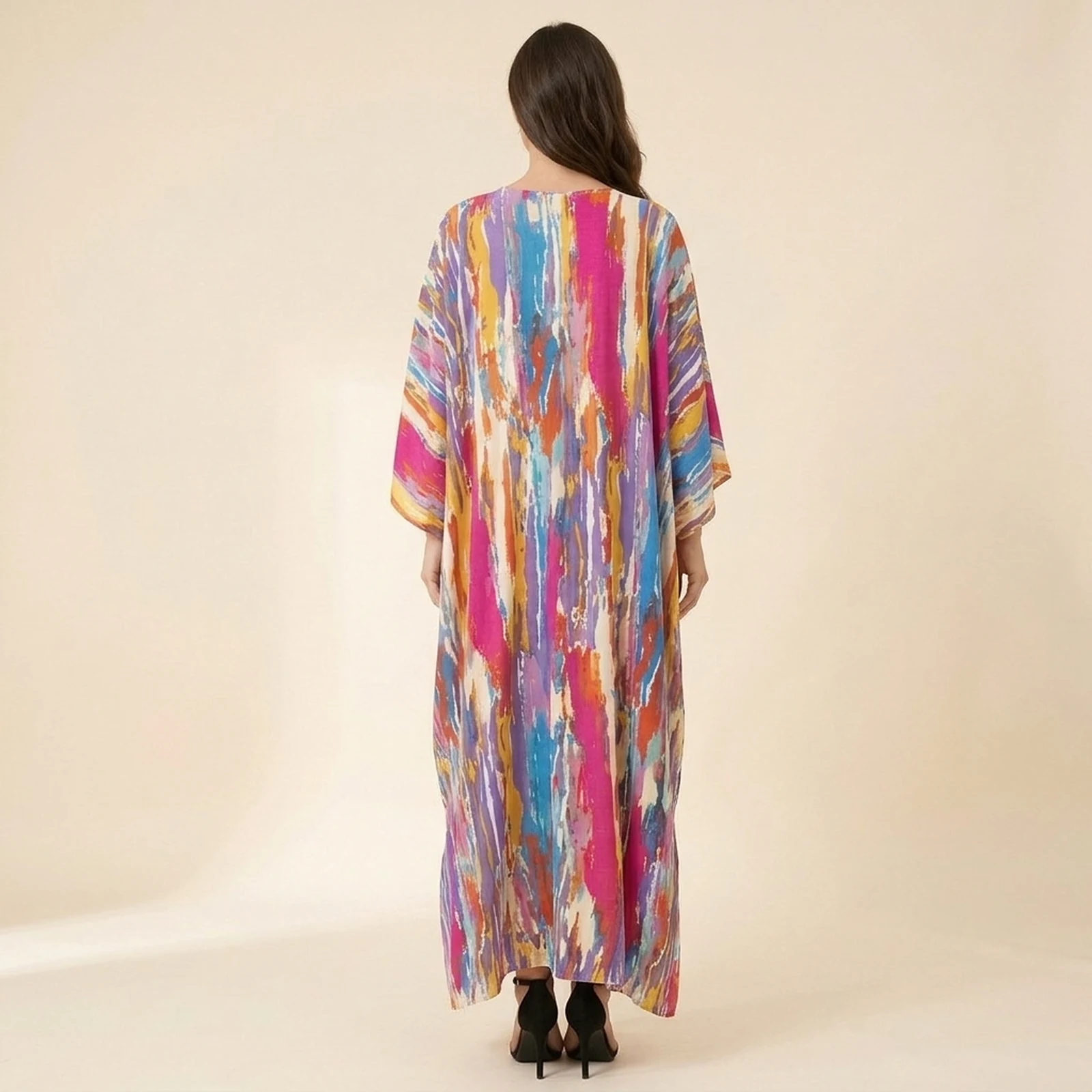 Iris Rainbow Maxi Kaftan, view 2