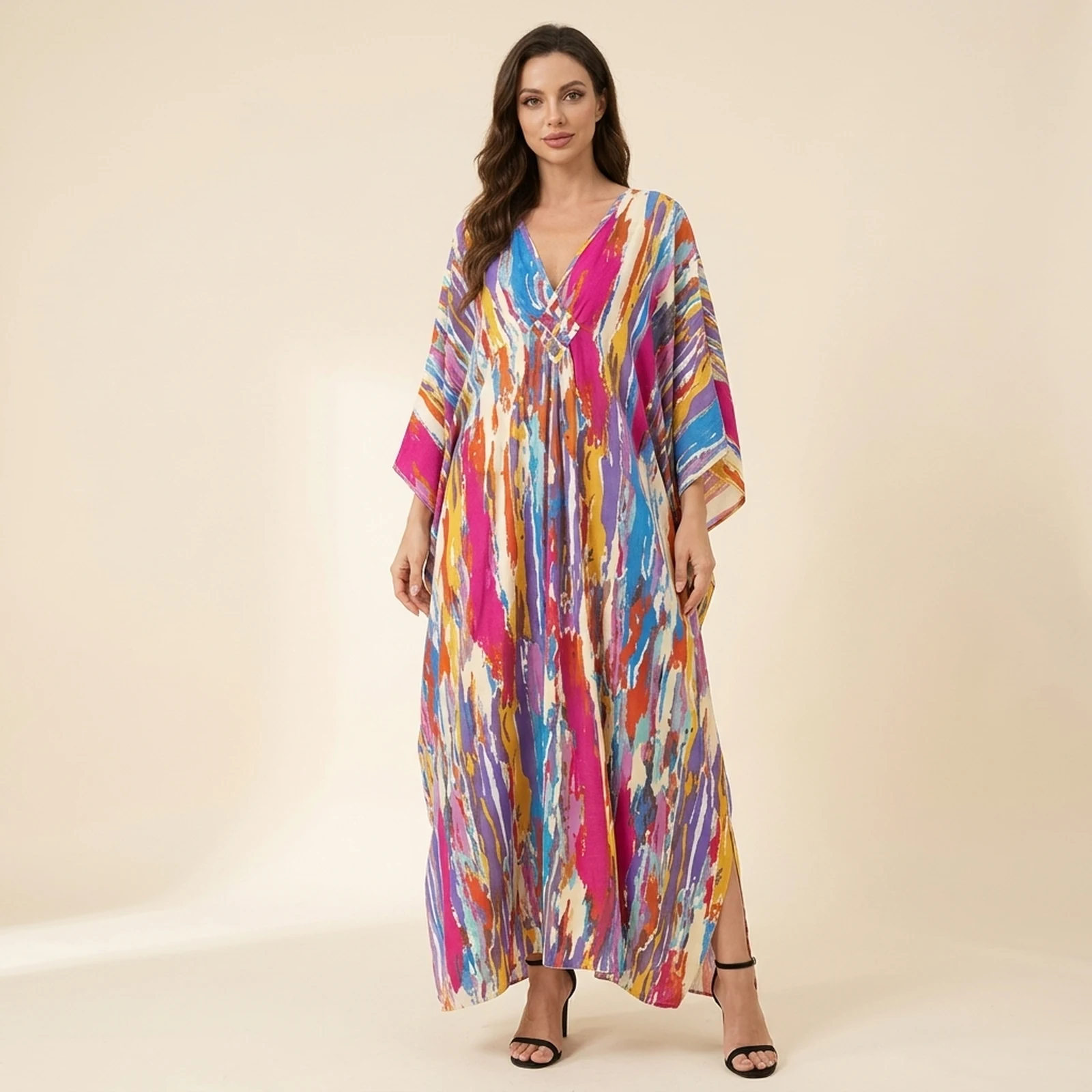 Iris Rainbow Maxi Kaftan, view 1
