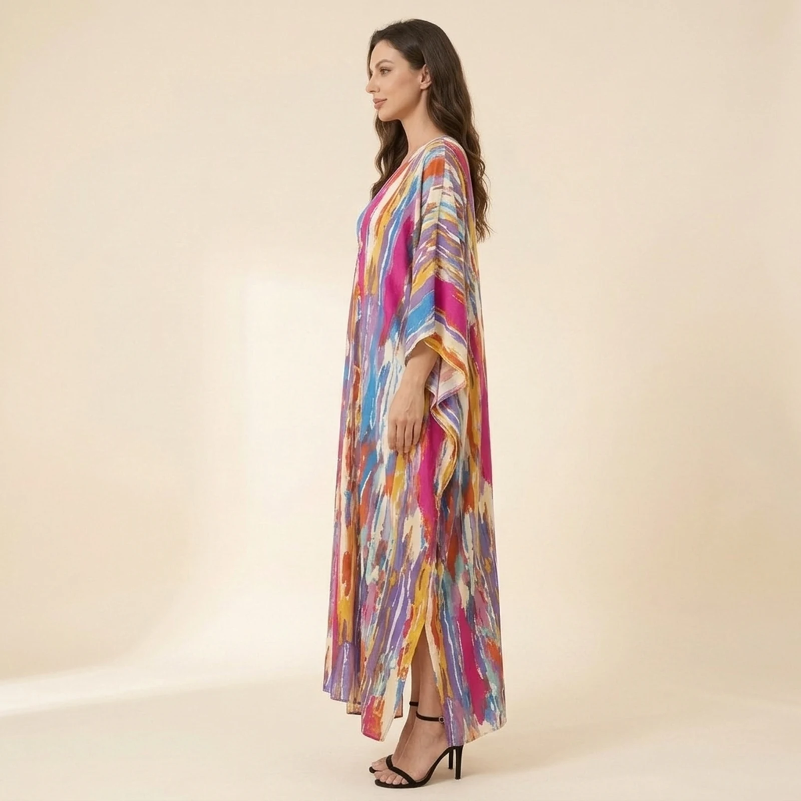 Iris Rainbow Maxi Kaftan, view 3