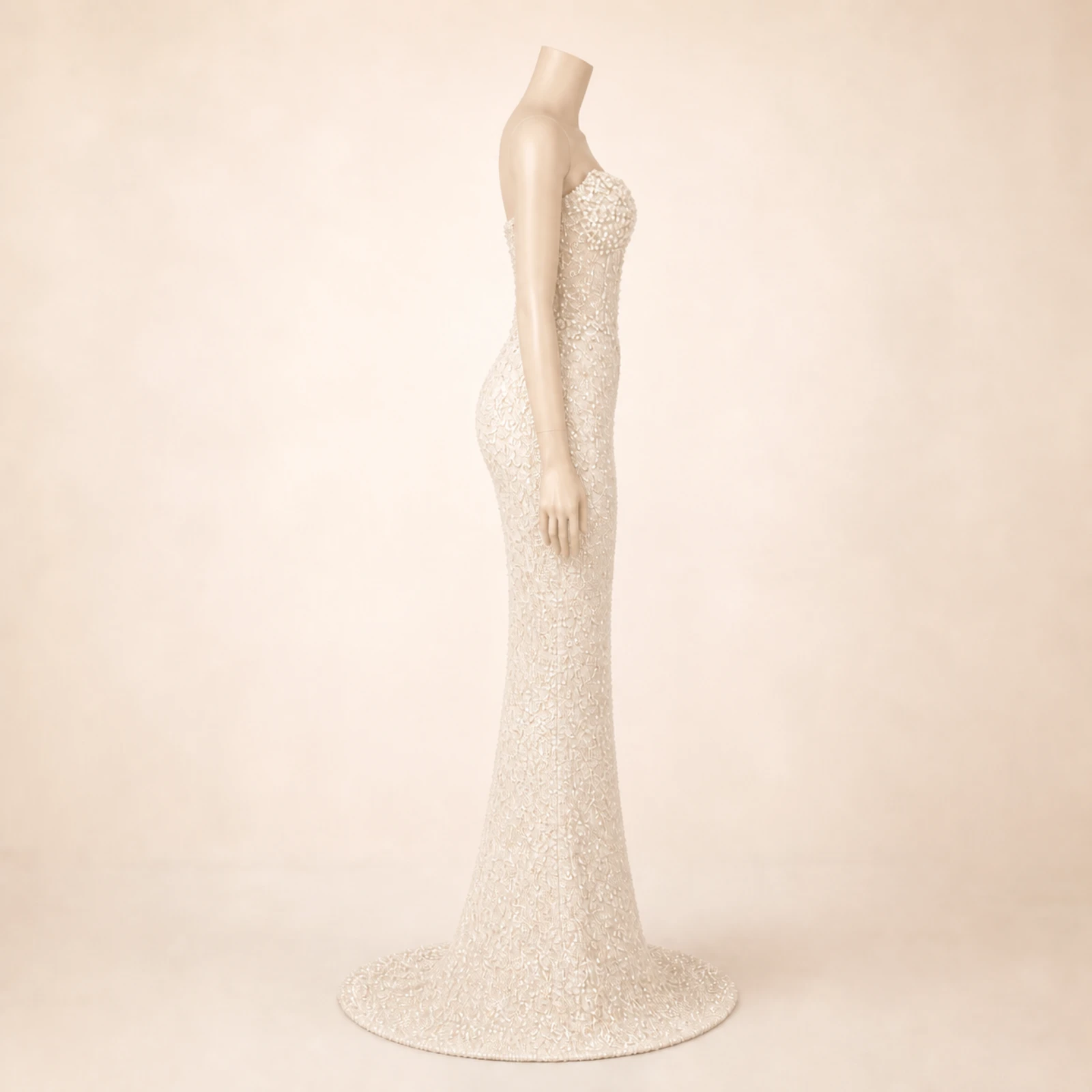 Isadora Ivory Crystal Mermaid Gown, view 3