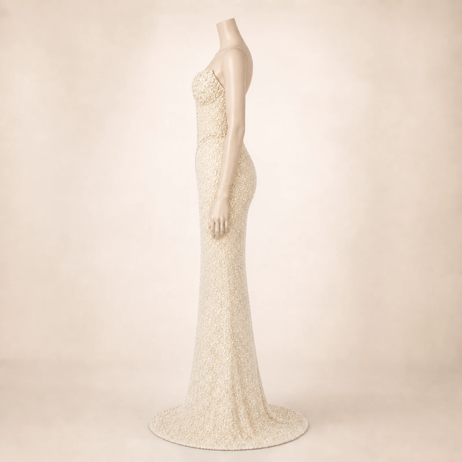 Isadora Ivory Crystal Mermaid Gown, view 4