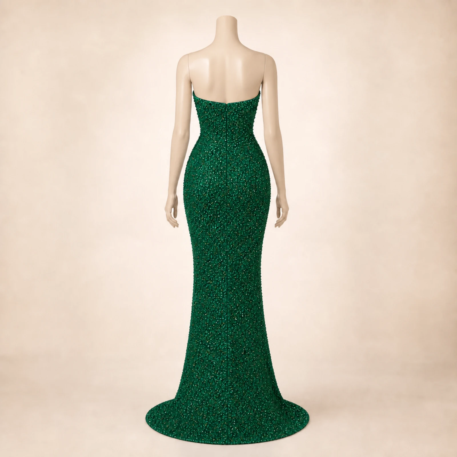 Juliana Green Crystal Mermaid Gown, view 2