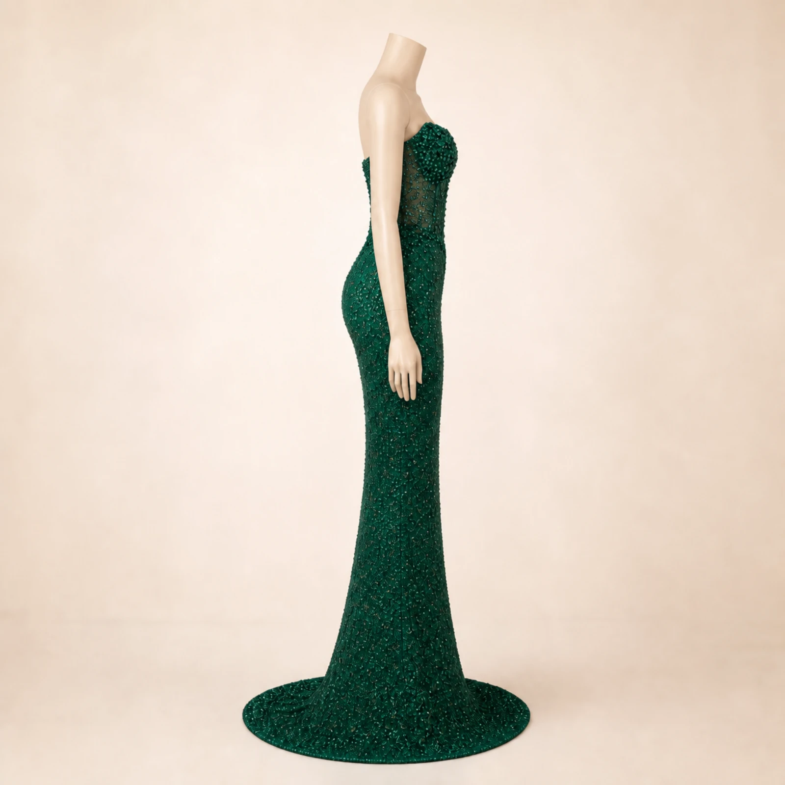 Juliana Green Crystal Mermaid Gown, view 3