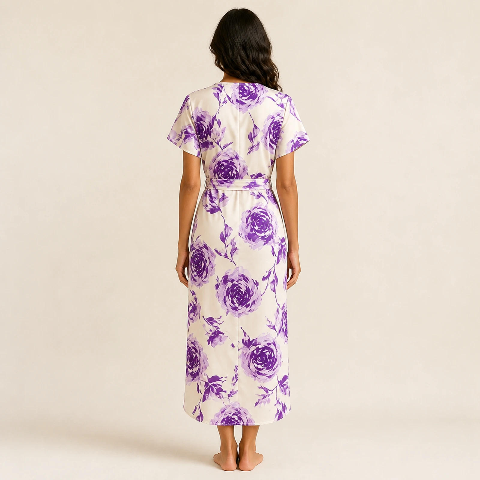Lavinia Lavender Rose Tie-Front Midi Dress, view 2