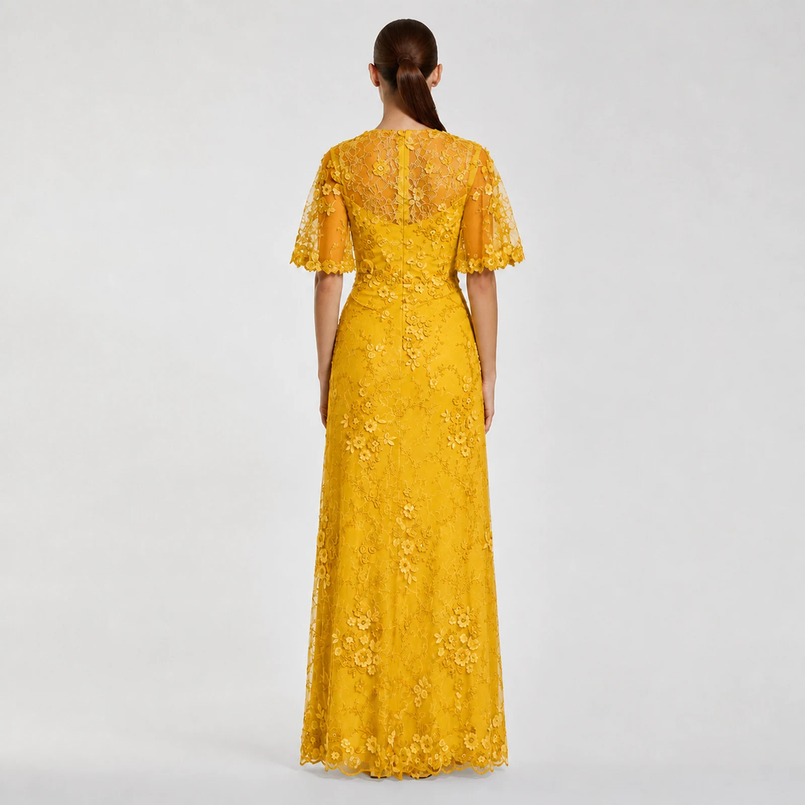 Magnolia Yellow Lace Gown, view 2