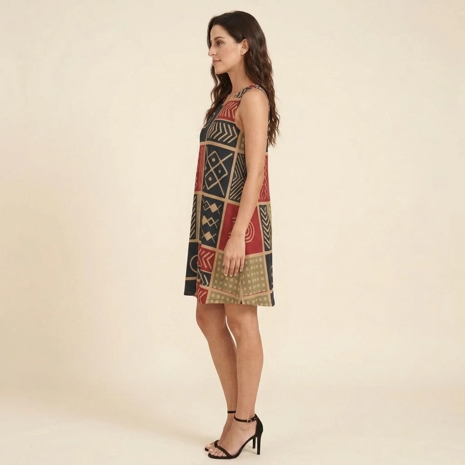Mali Mudcloth Swing Dress, view 3