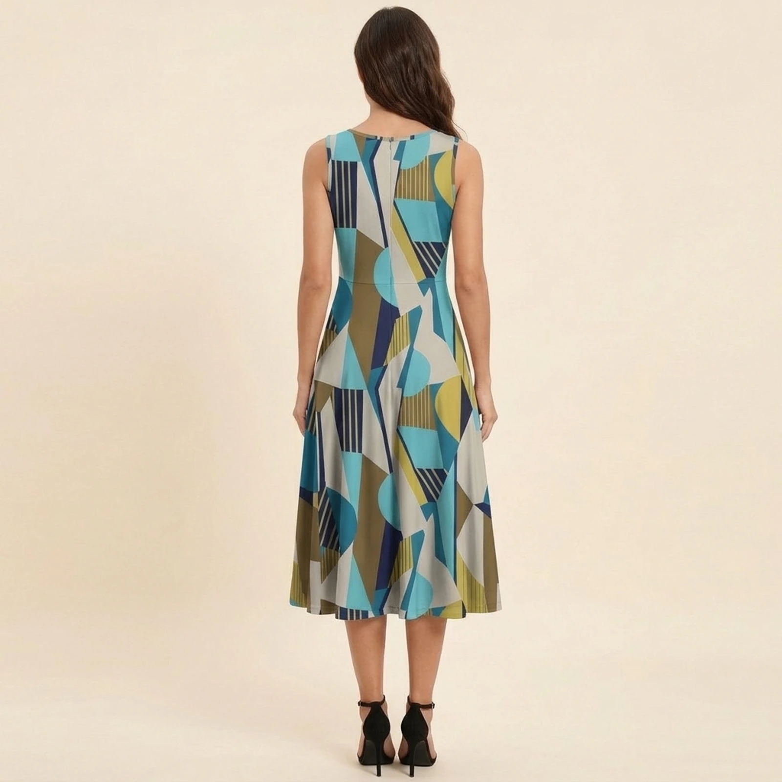 Mosaico Swing Midi Dress, view 2
