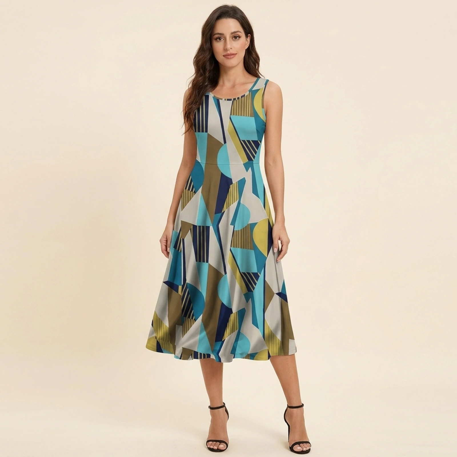 Mosaico Swing Midi Dress, view 1