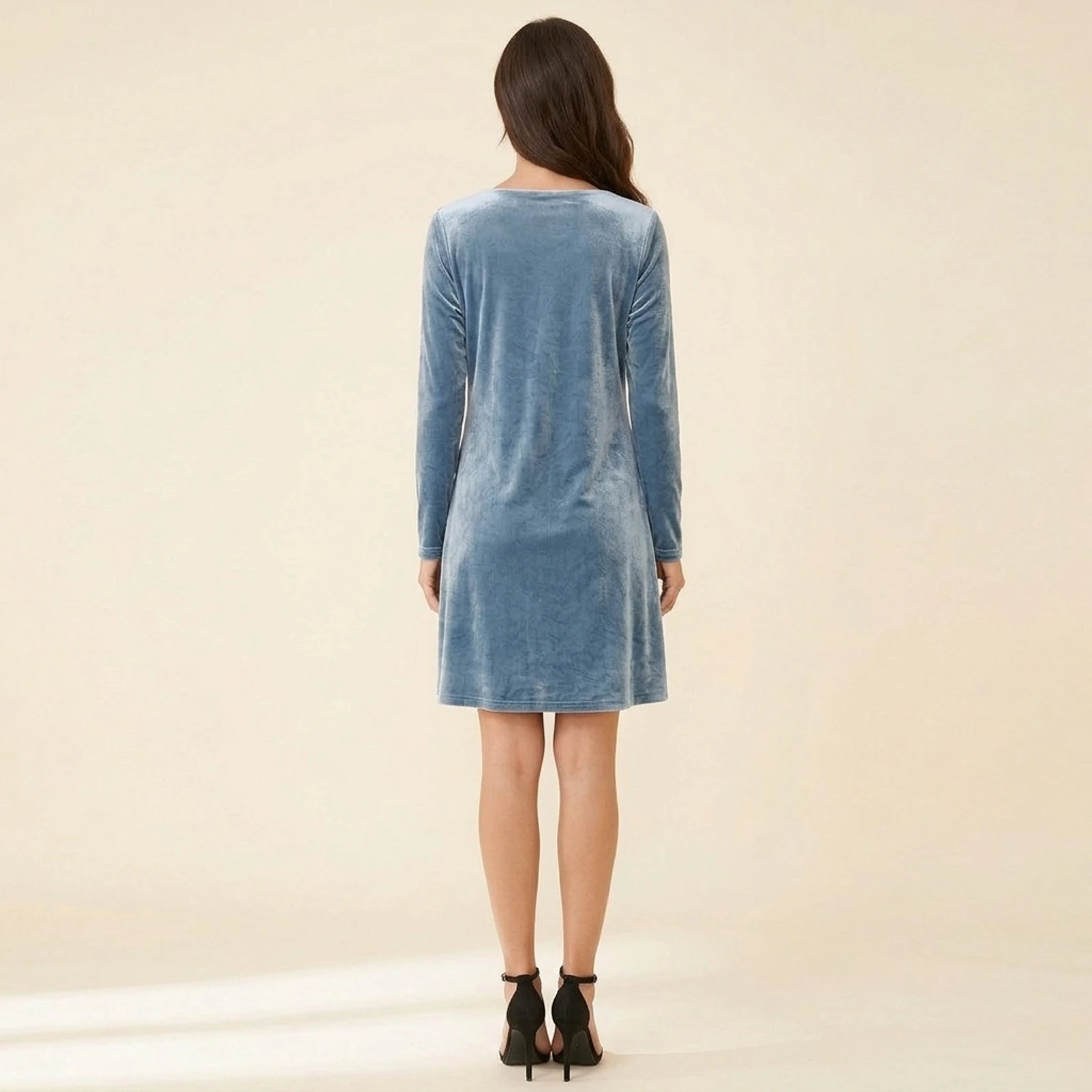 Nevoa Velvet Cowl Dress, view 2
