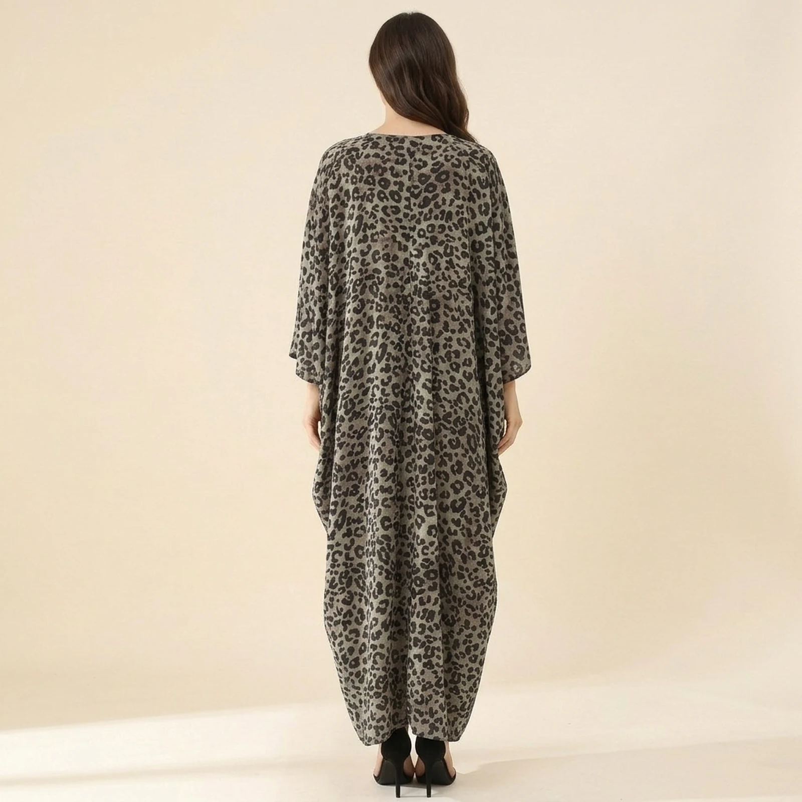Onyx Leopard Maxi Kaftan, view 2