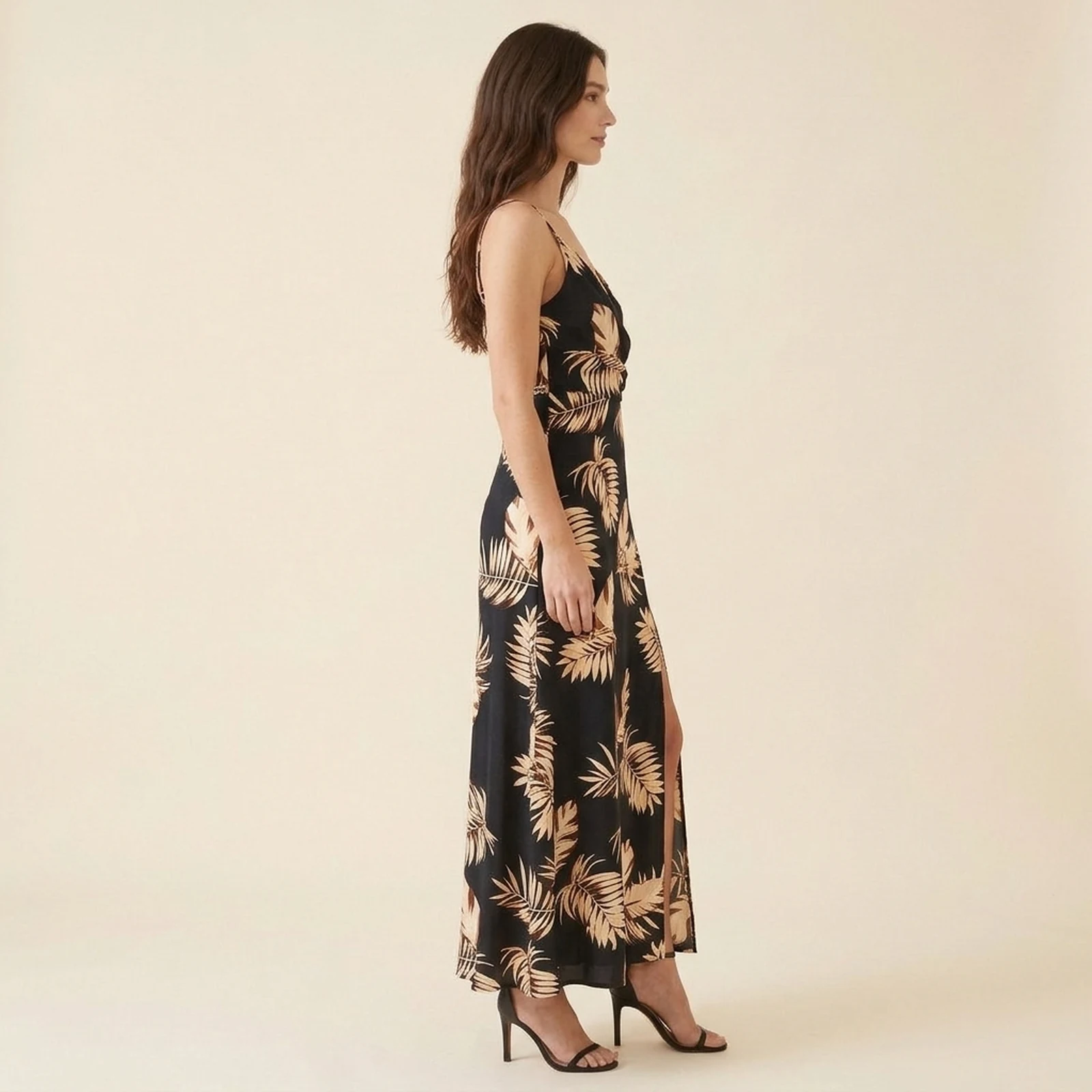 Palmira Satin Maxi Dress, view 3