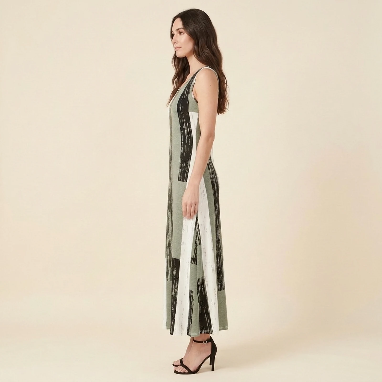 Sage Block Maxi Dress, view 3