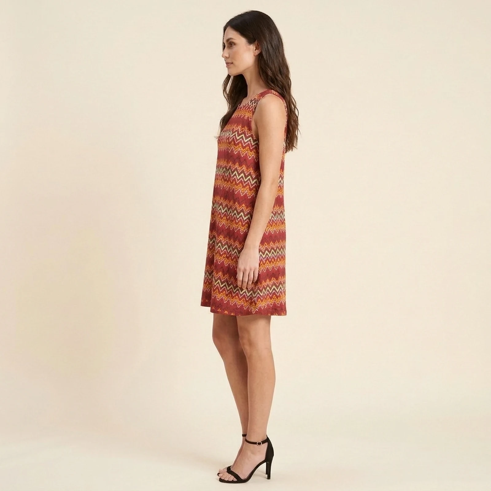 Sienna Chevron Swing Dress, view 4