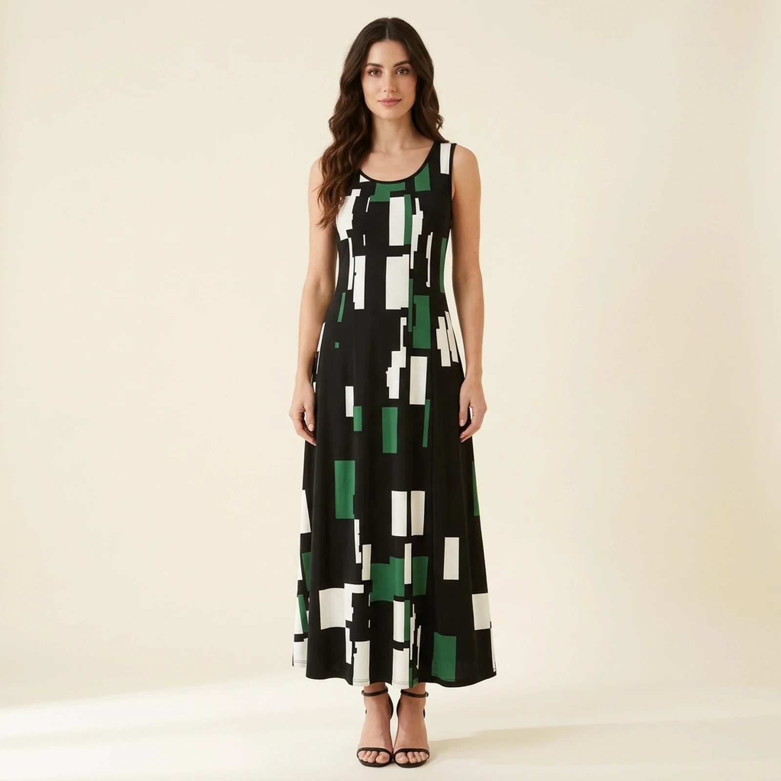 Verde Block Maxi Dress, view 1